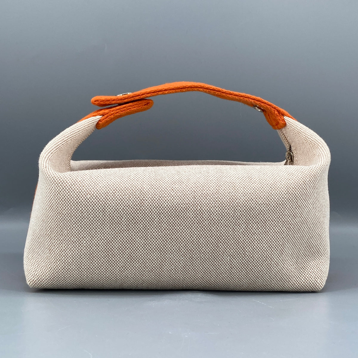 Herms Cream & Orange Canvas Bride-a-Brac Vanity Bag