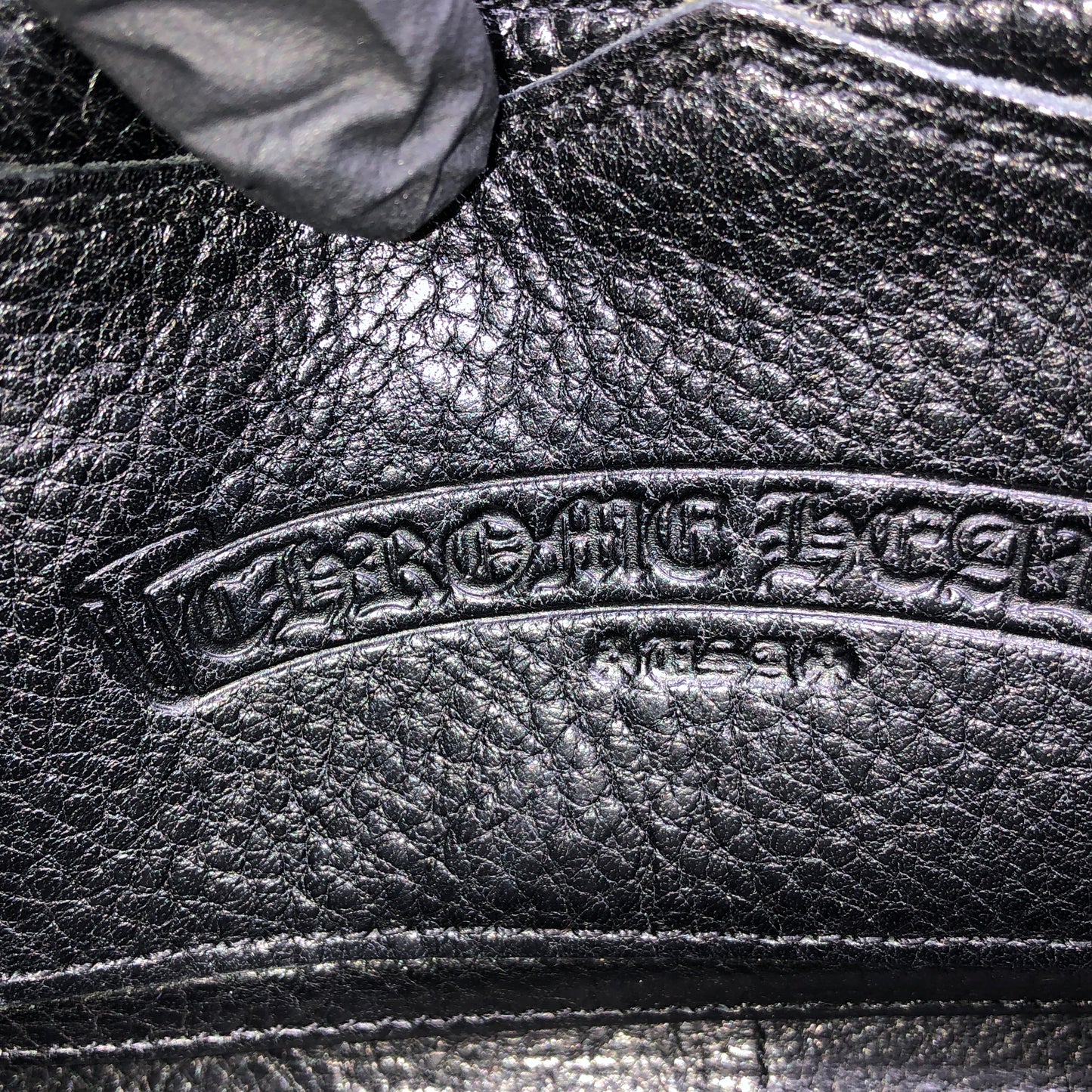 Chrome Hearts Black Leather Zip Around Long Wallet