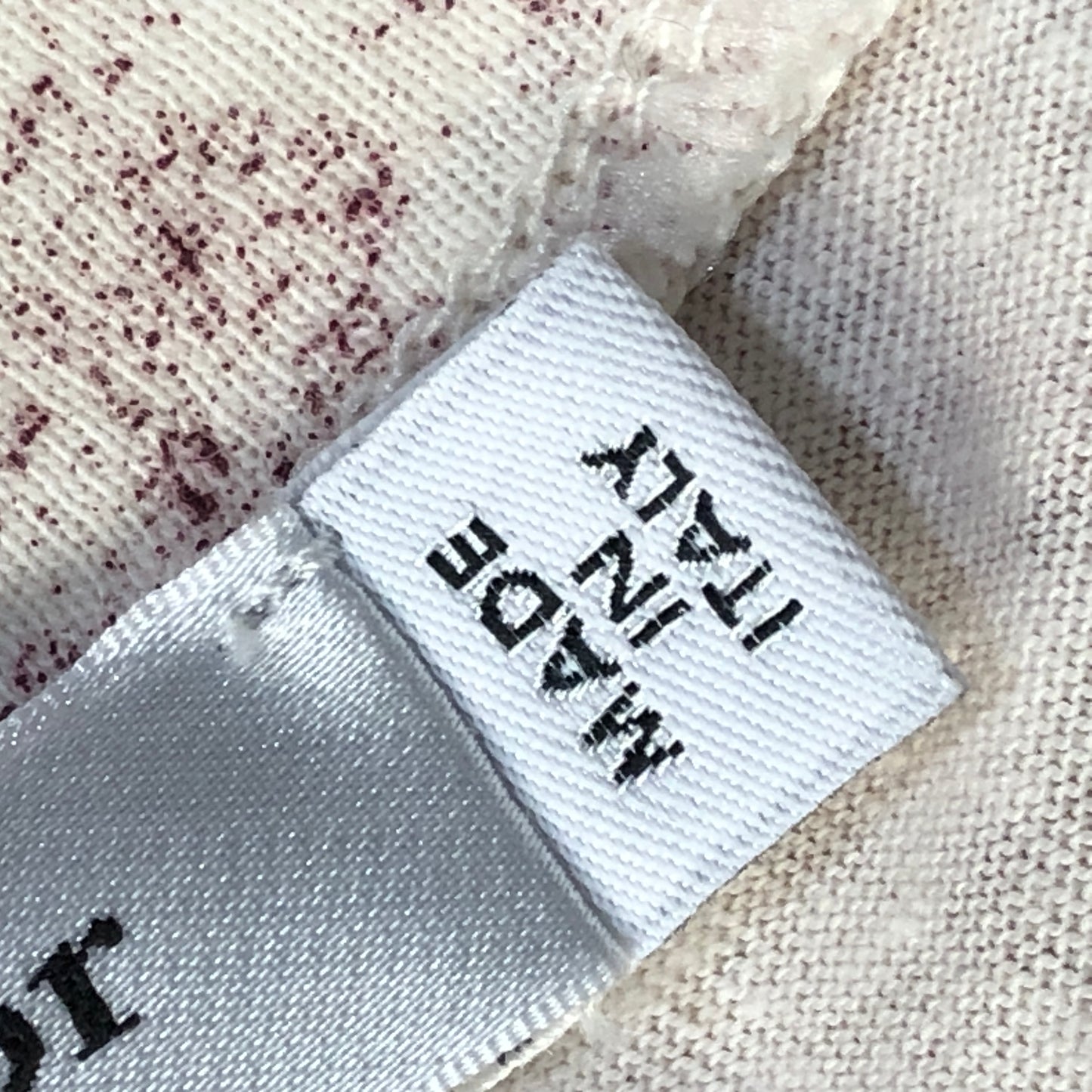 Dior White & Burgundy Printed Short Sleeve T-shirt Size S