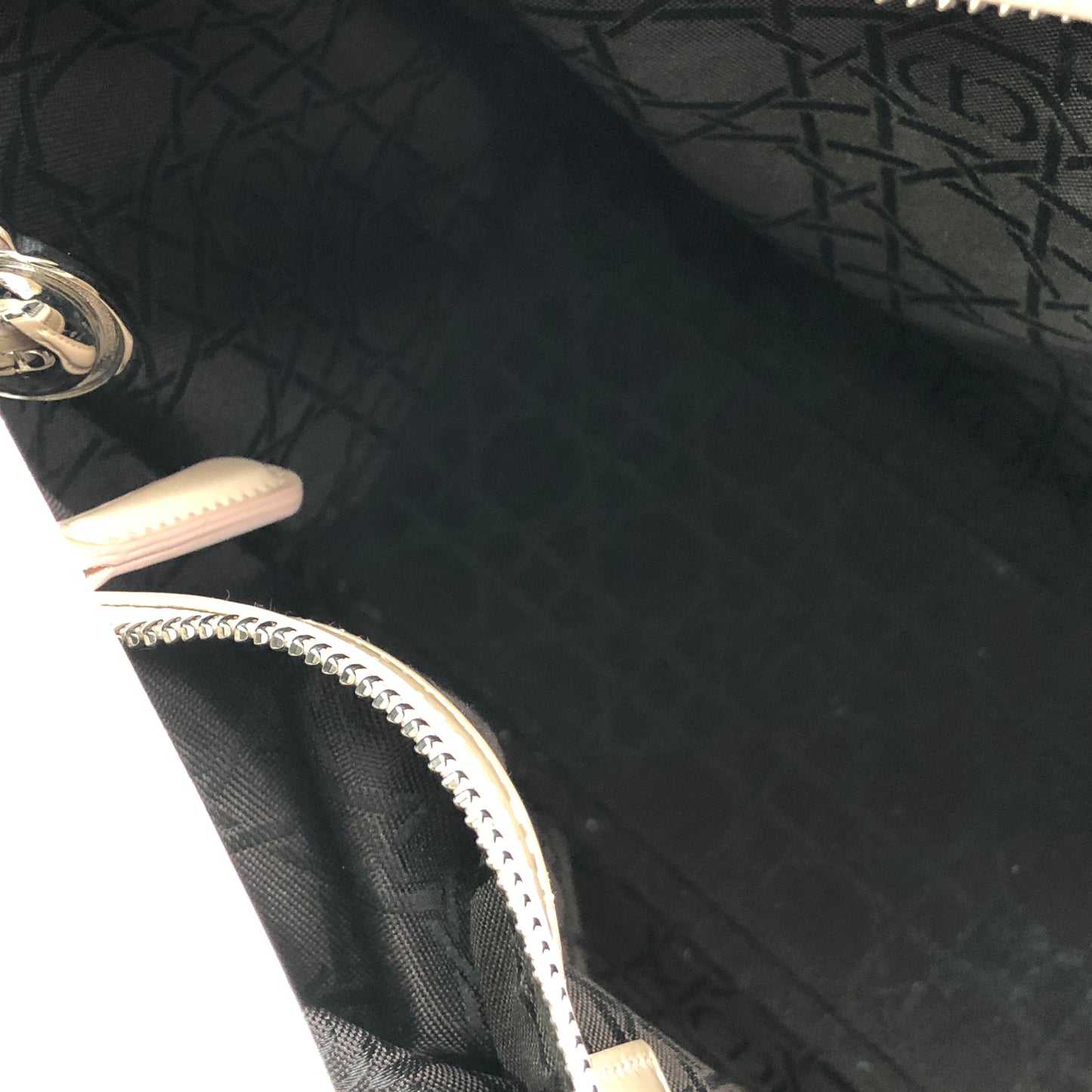 Christian Dior Lady Dior Large Cannage Patent Leather Handbag Nude