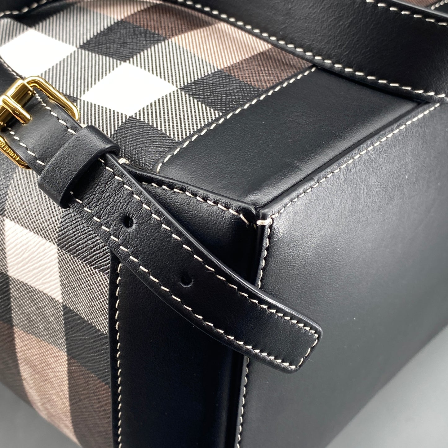 Burberry Brown Check Drawstring Backpack Bag