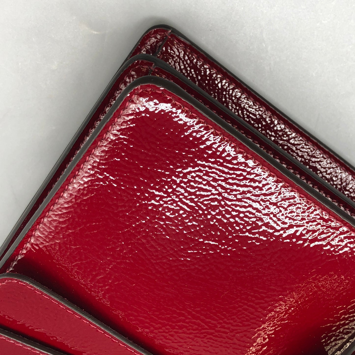 Gucci 2025 Dionysus Patent Leather Shoulder Bag Dark Red