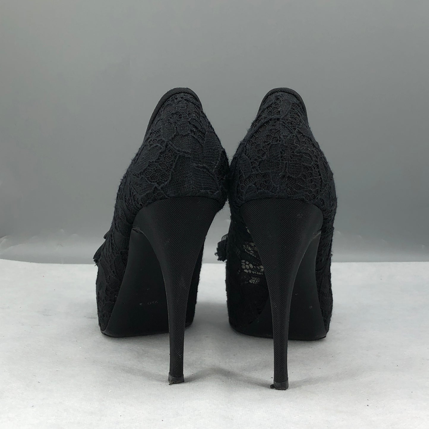 Dolce & Gabbana Lace Platform Peep-Toe Pumps Black Women’s Size 36.5