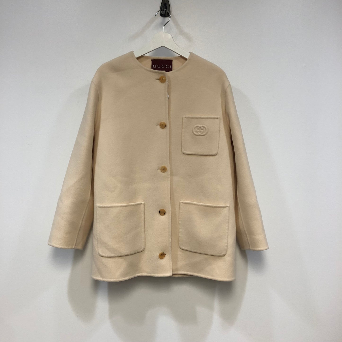 Gucci Wool Cardigan Jacket Size 40 Beige