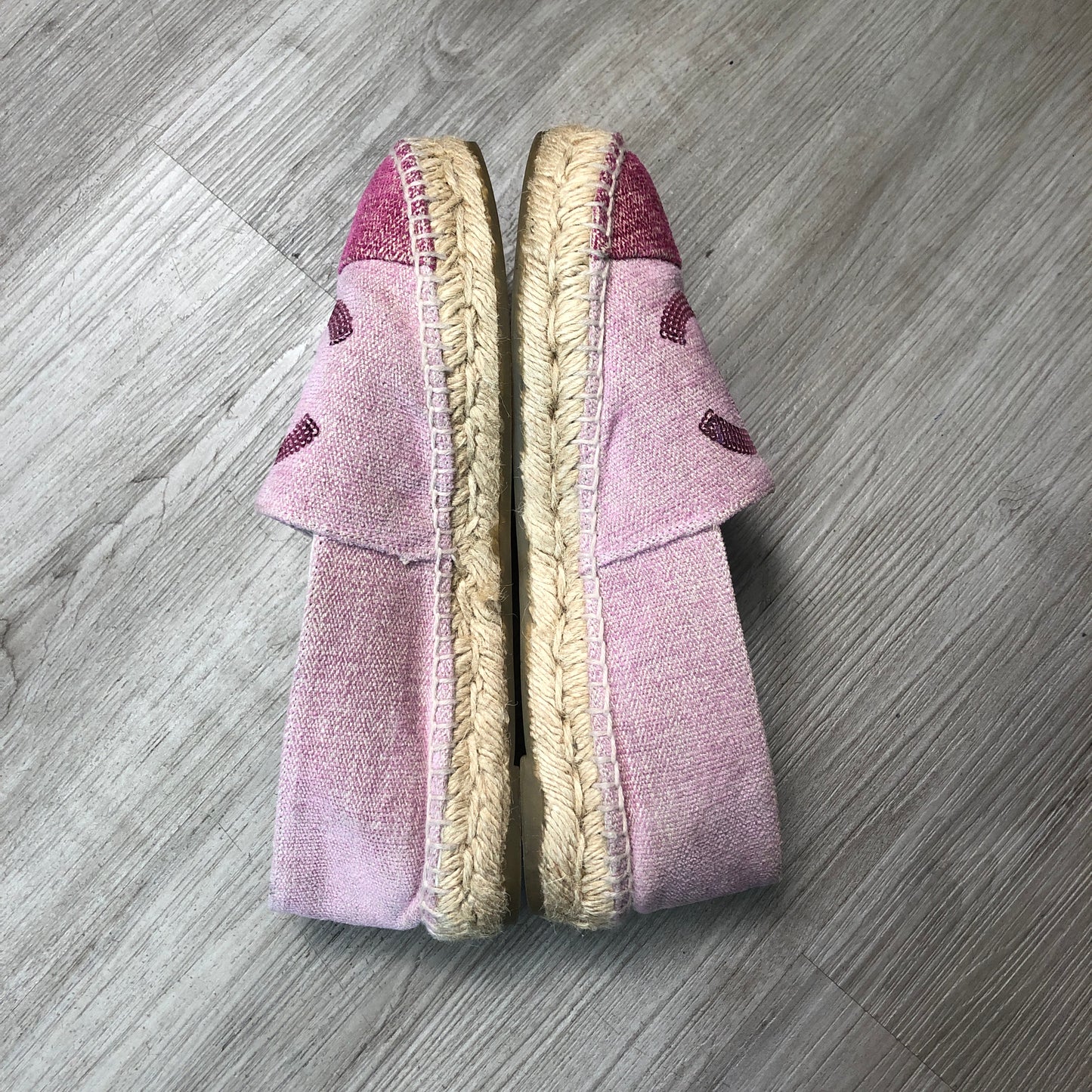 Chanel Pink Glitter Fabric CC Logo Espadrille Flat Shoes 36