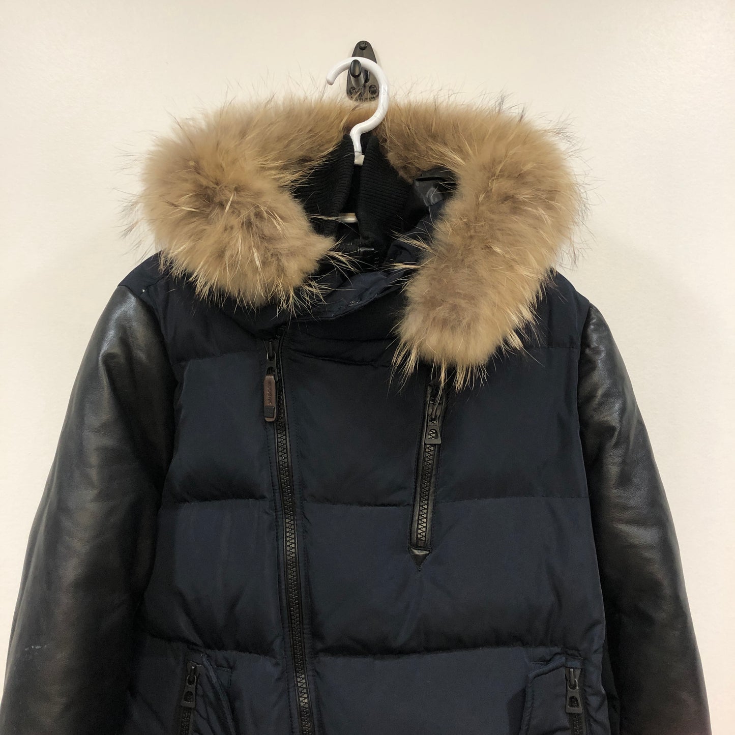 Rudsak Fur-Trimmed Down Jacket Size M Black