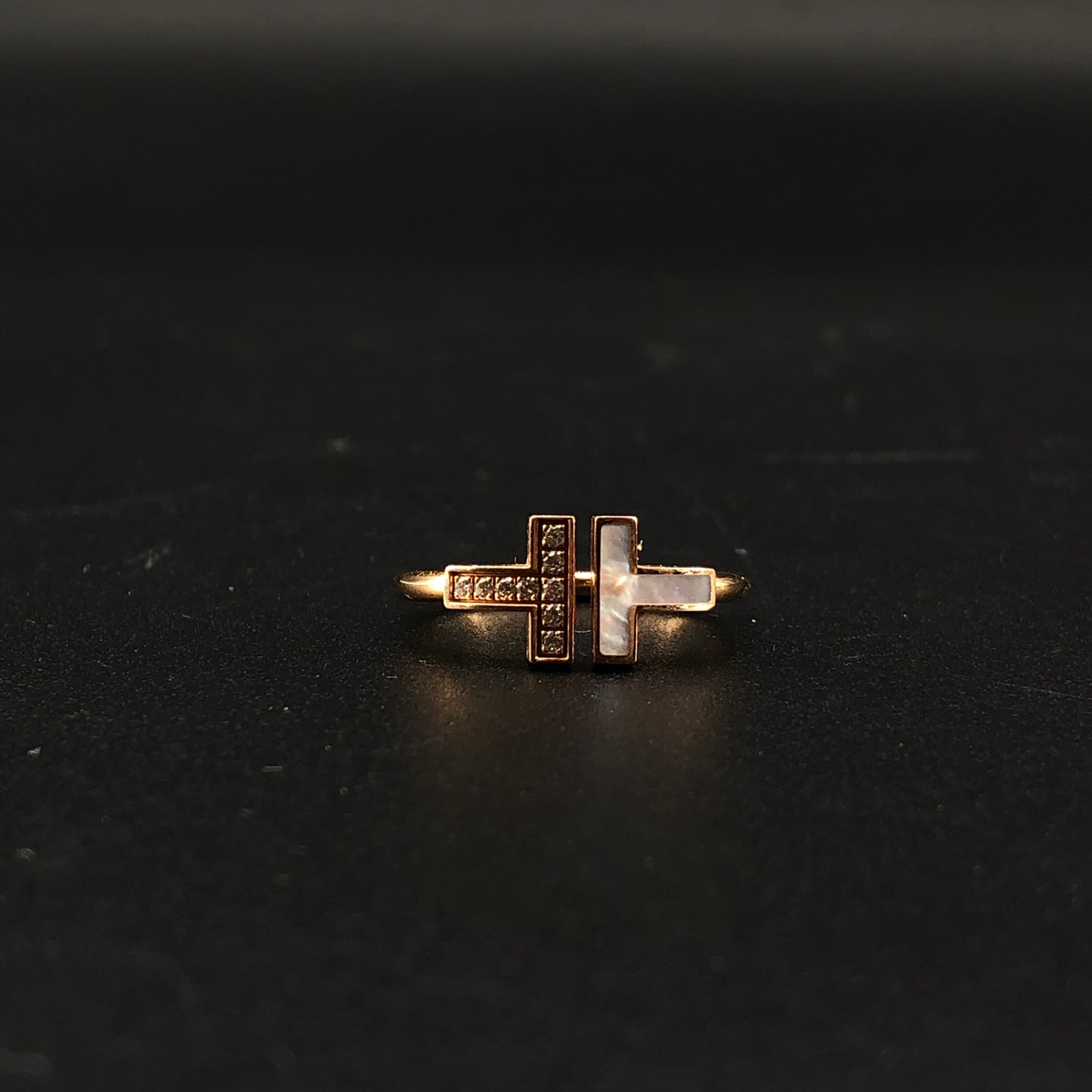 Tiffany & Co. AU750 18K Yellow Gold T Narrow Band Ring Size 57mm