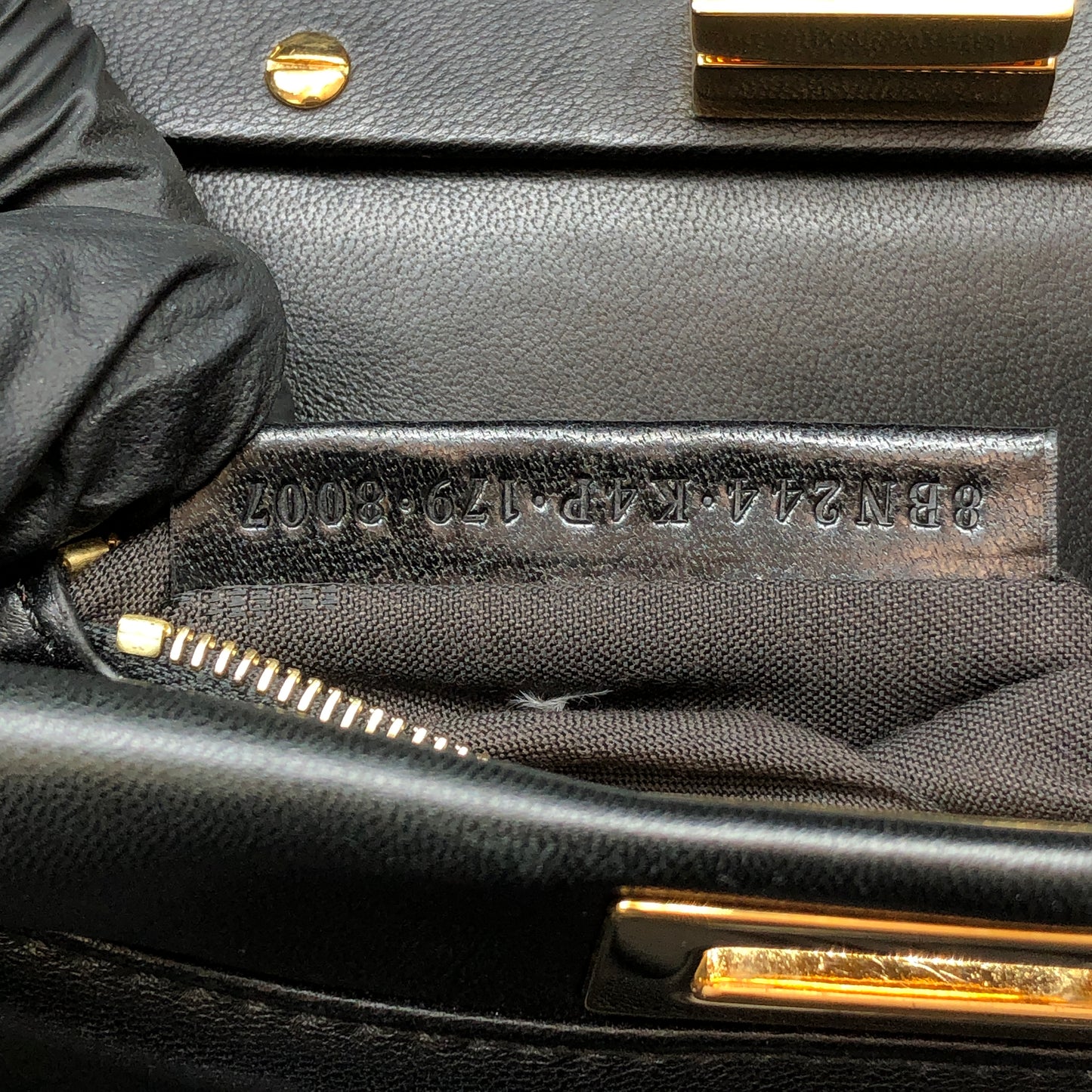Fendi Peekaboo Mini Black Smooth Calf Leather Handbag