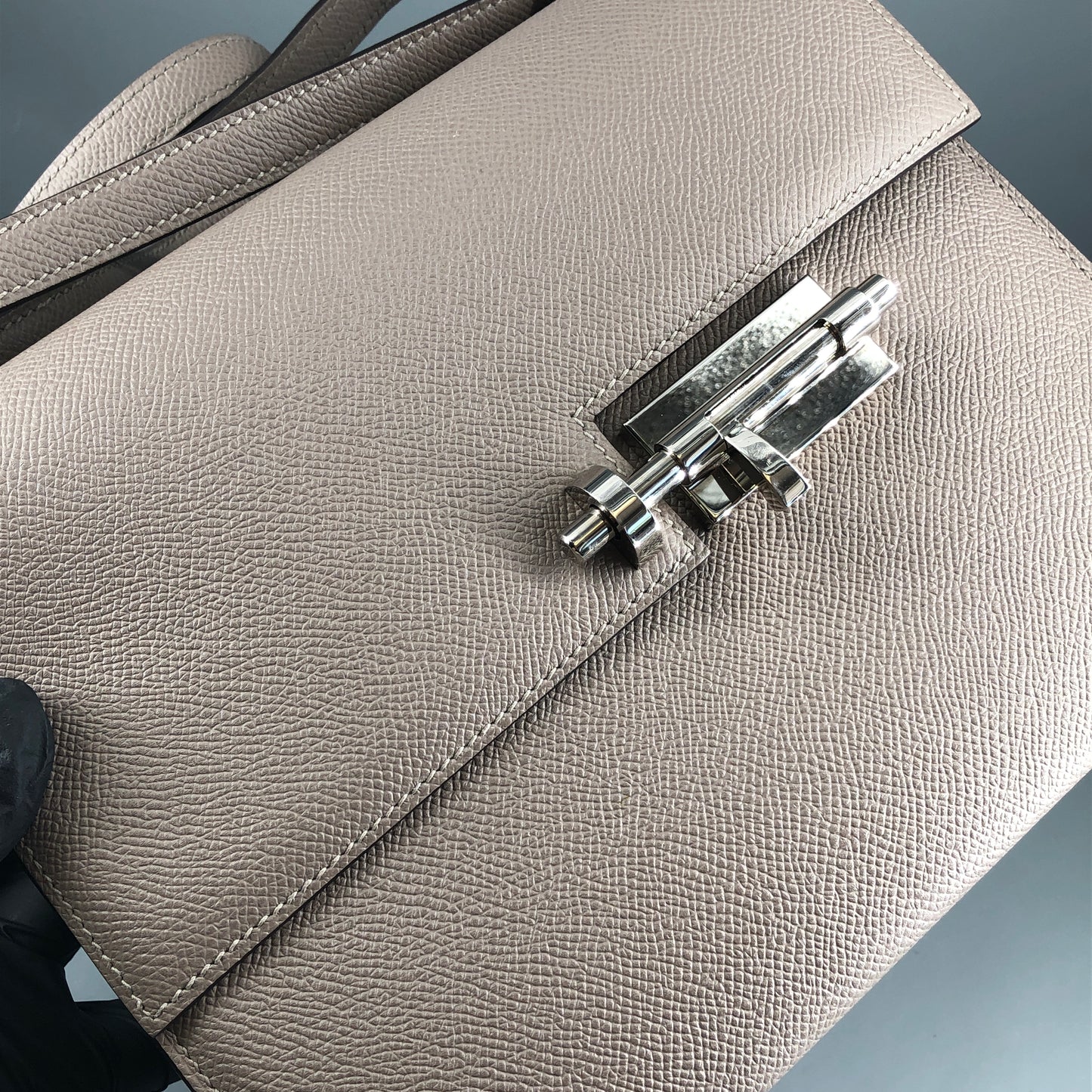 Hermes 2017 Verrou 23cm Bag Asphalt Grey