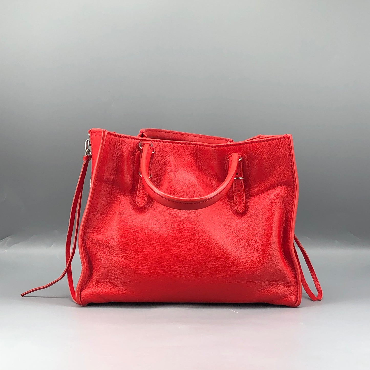 Balenciaga Mini City Lambskin Leather Handbag Red