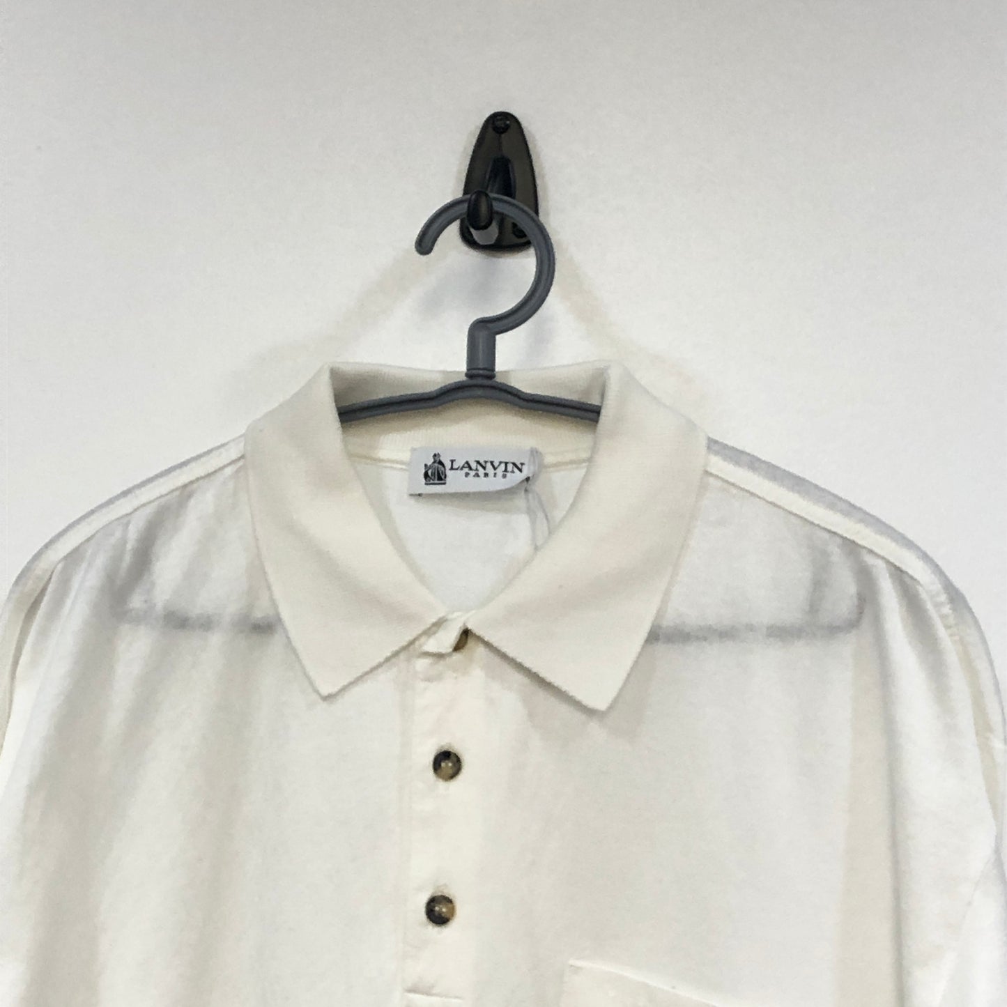 Lanvin White Cotton Short Sleeve Polo Shirt Size XXL