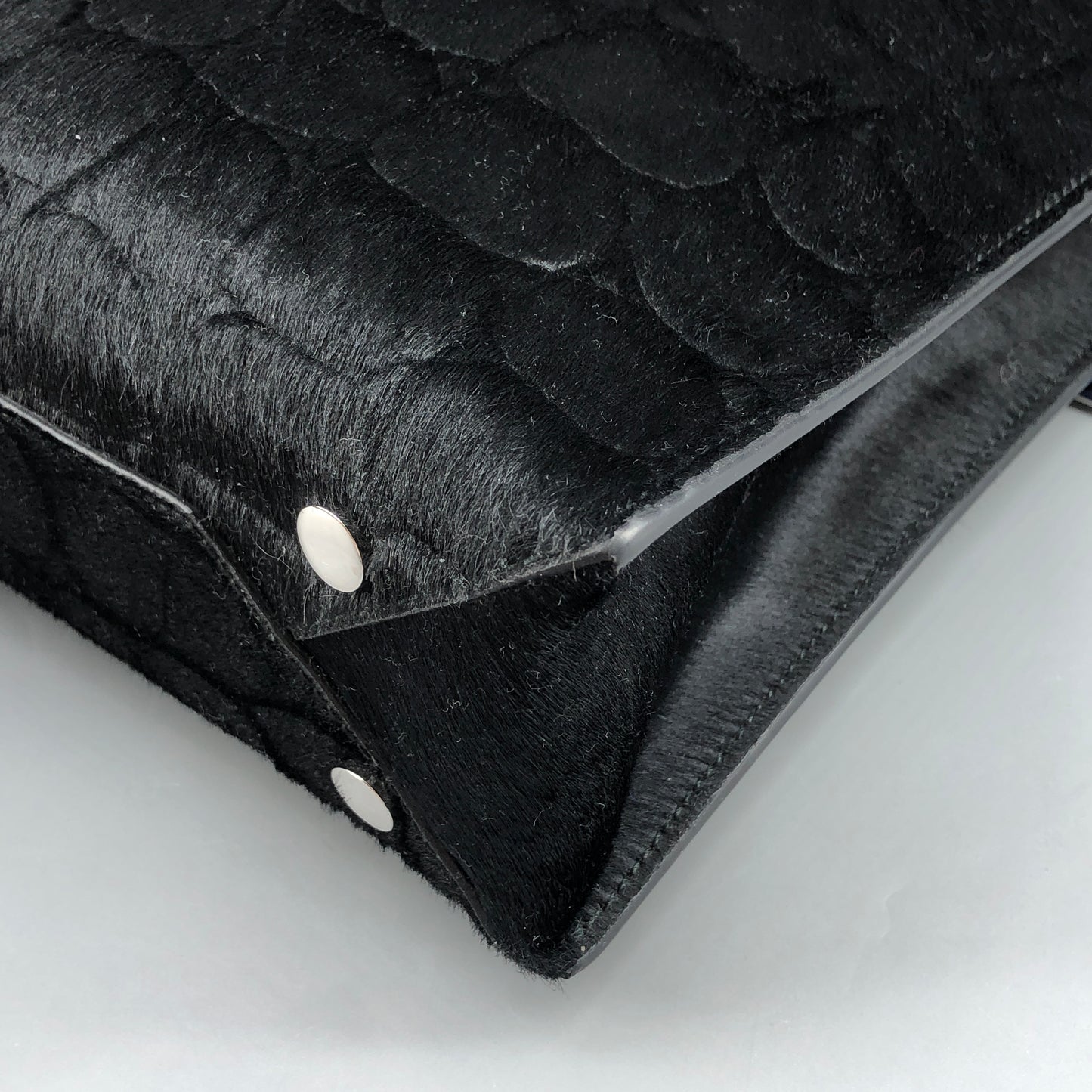Balenciaga Black Cable Shopper tote Croc-Embossed Metal Top Handle