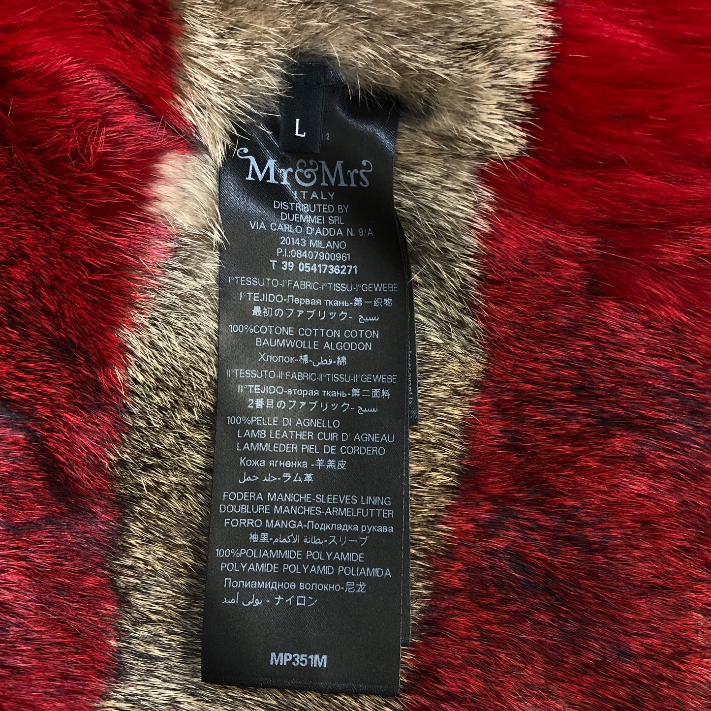 Mr & Mrs Black Fur Hood Short Parka Coat L