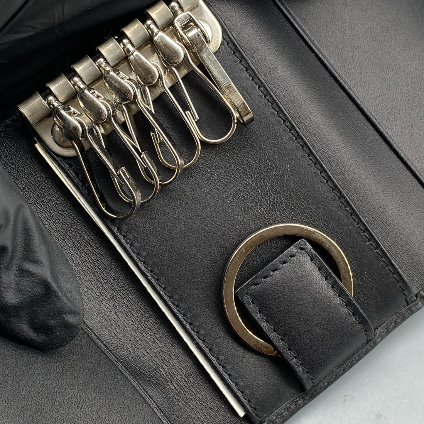 Ferragamo Black Canvas Key Case