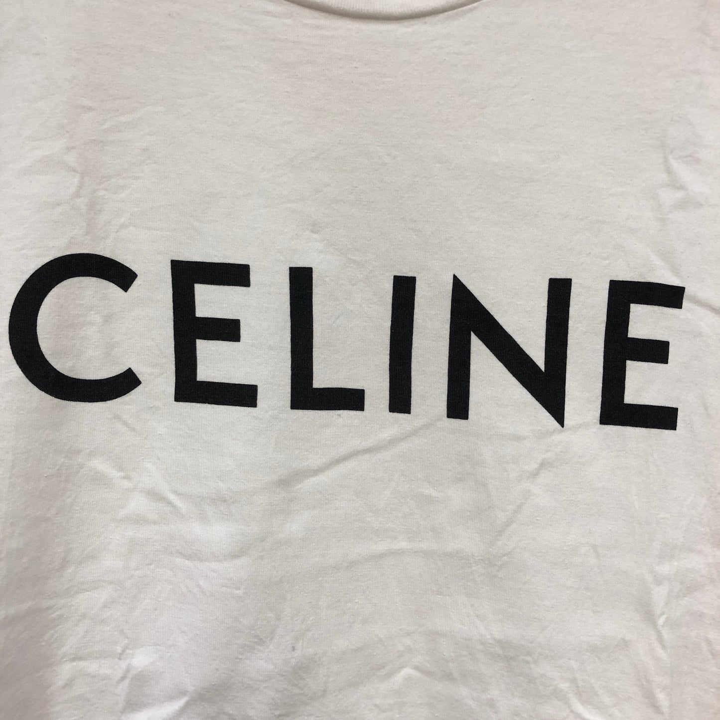 Celine Logo Print T-Shirt Size M White