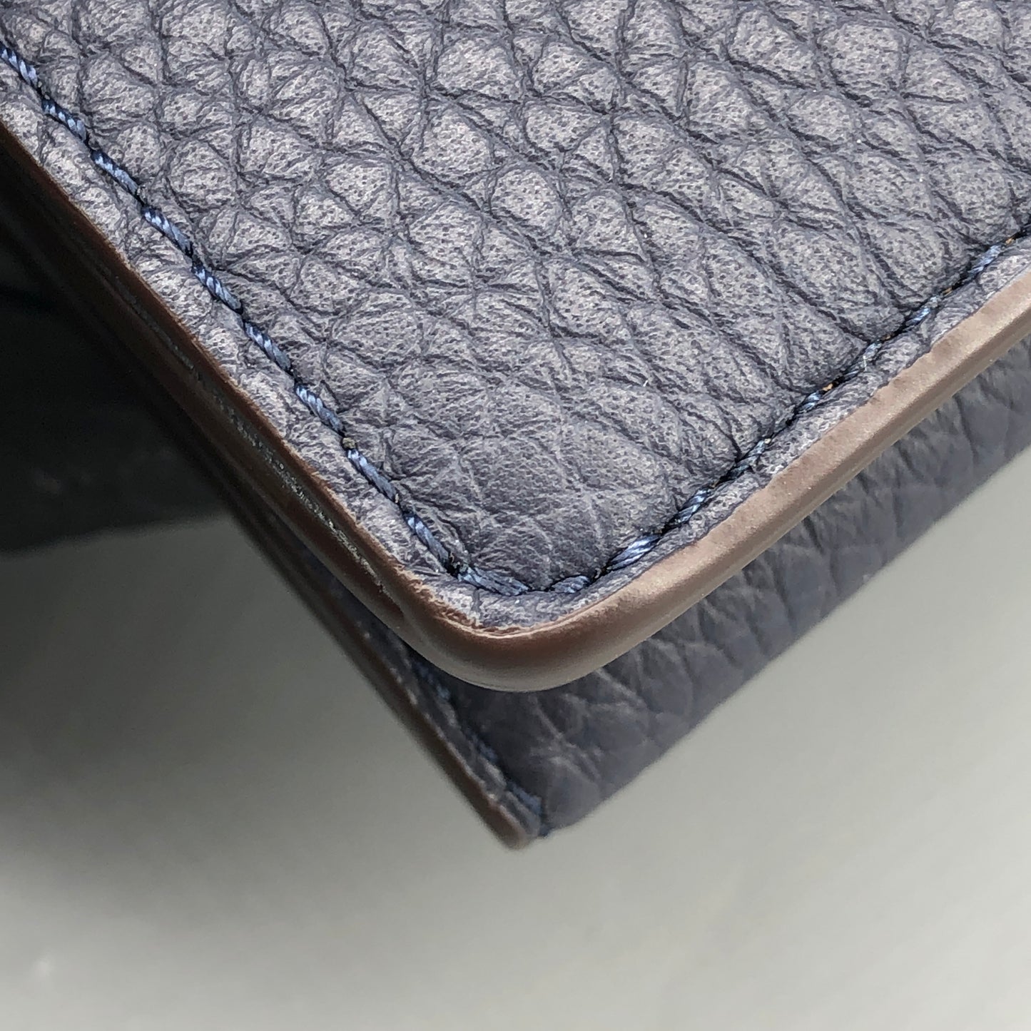 Delvaux Leather Card Holder Wallet Navy