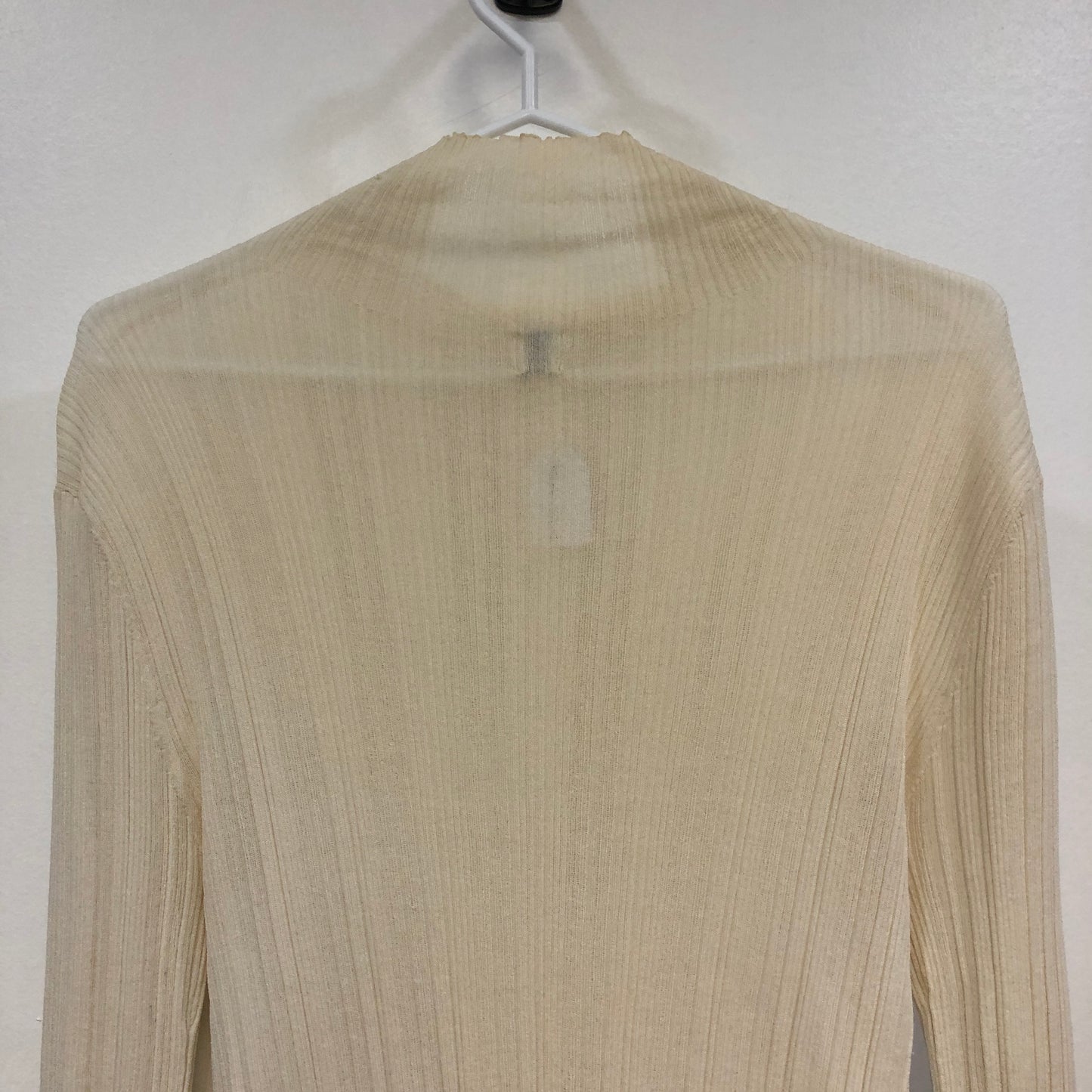 Toteme Ribbed Mock Neck Knit Top Size L Cream