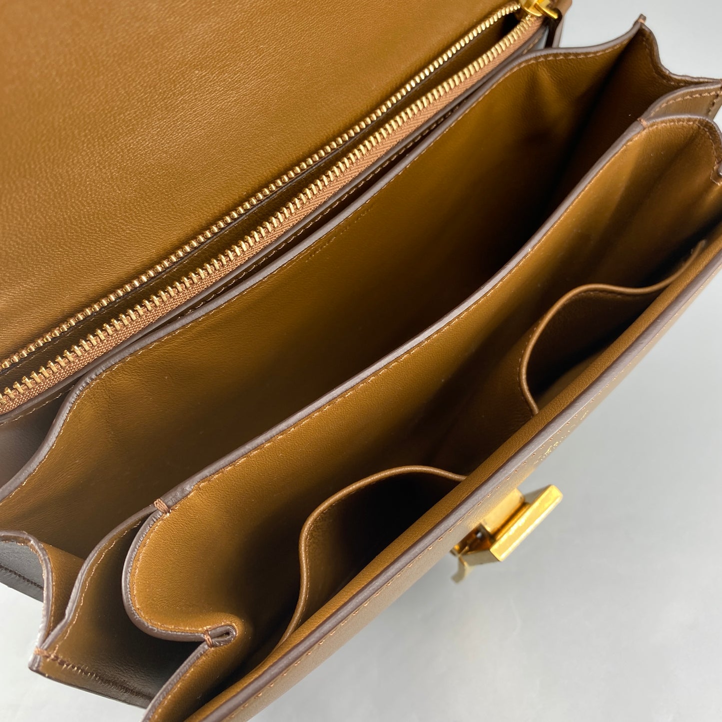 Celine Tan Box Calf Leather Classic Box Flap Crossbody Bag