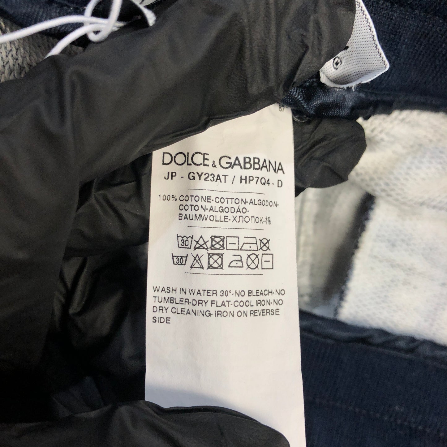 Dolce & Gabbana Navy Blue Embroidered Jogger Pants Size 48