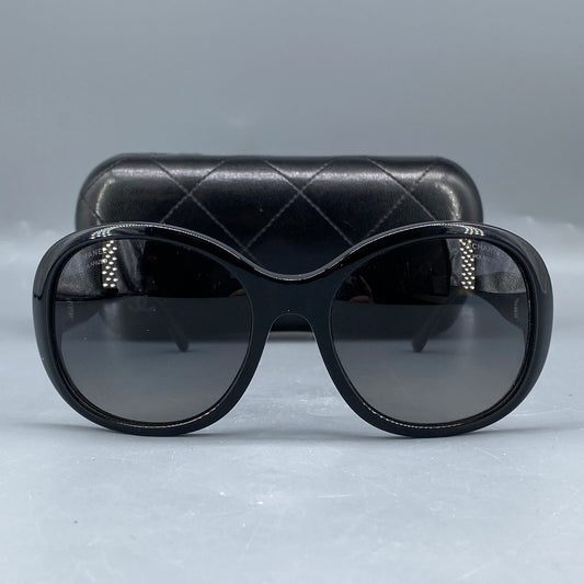 Chanel Oval Sunglasses Black