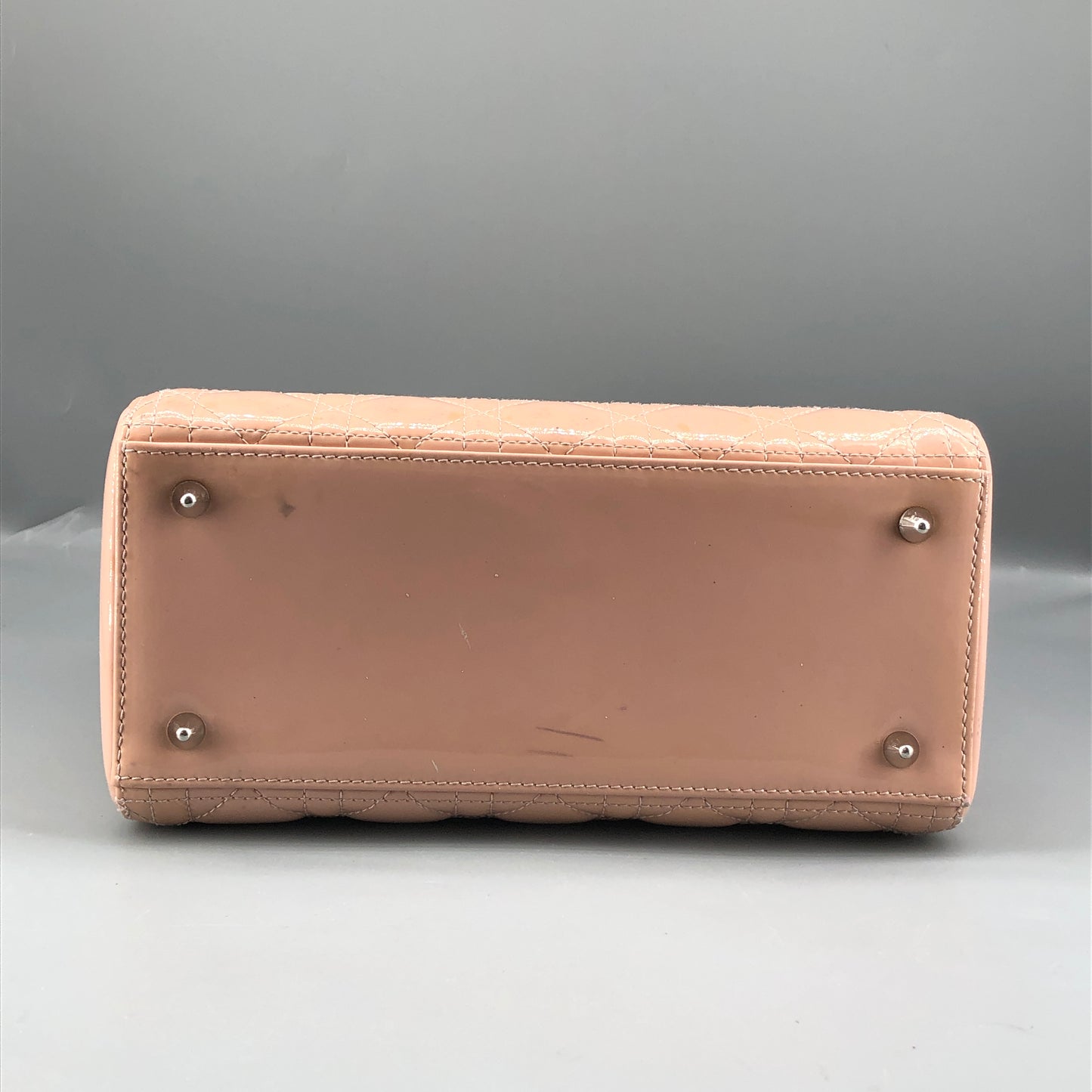 Christian Dior Lady Dior Nude Patent Cannage Leather Handbag