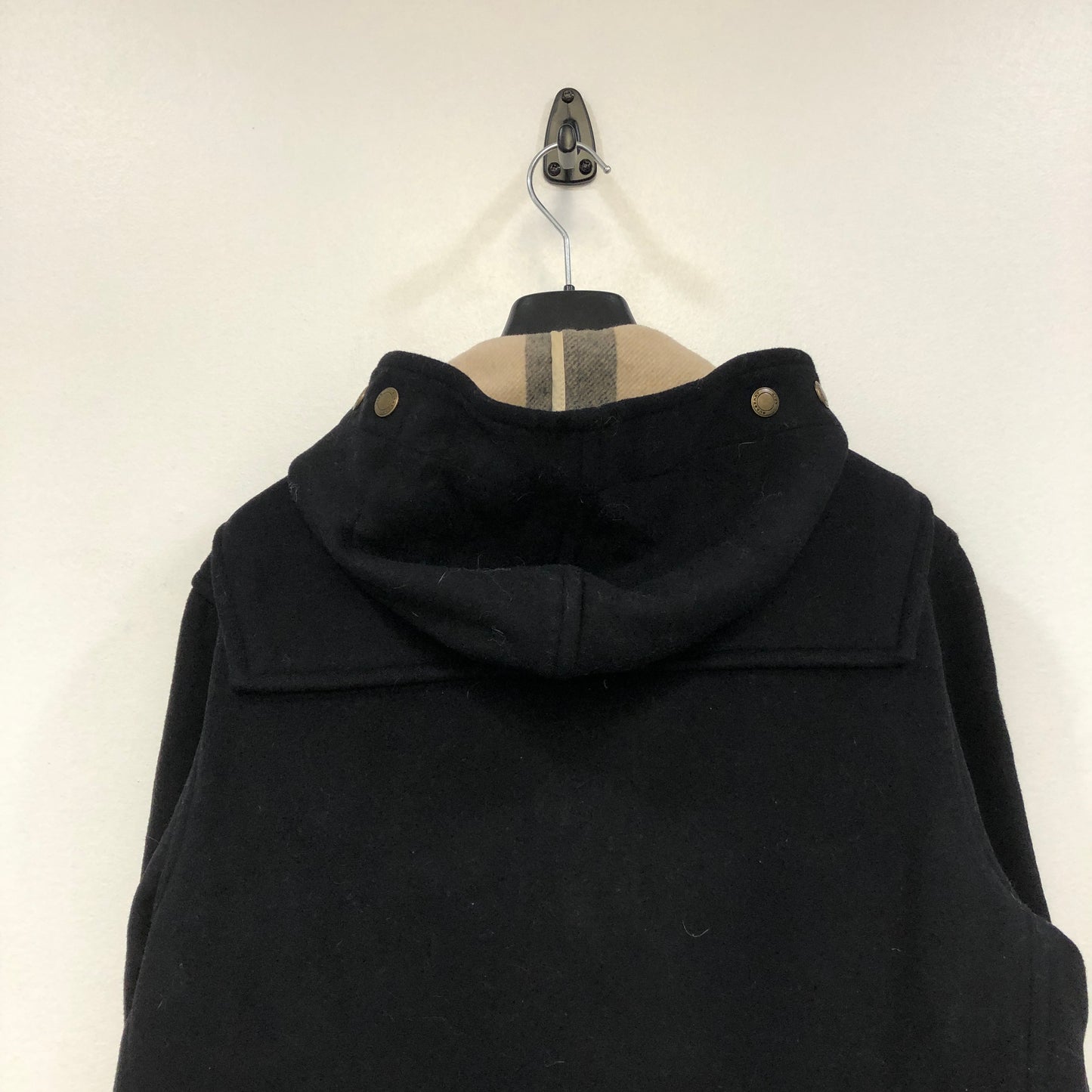 Burberry Black Wool Duffle Coat Size XL