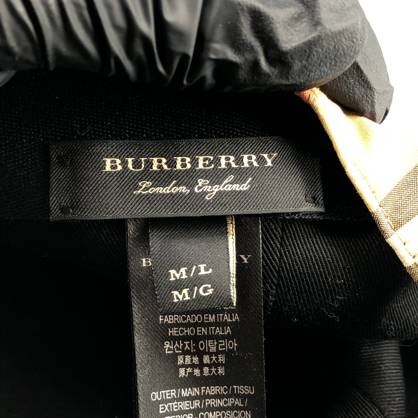 Burberry Vintage Rainbow Check Baseball Cap Size 58cm