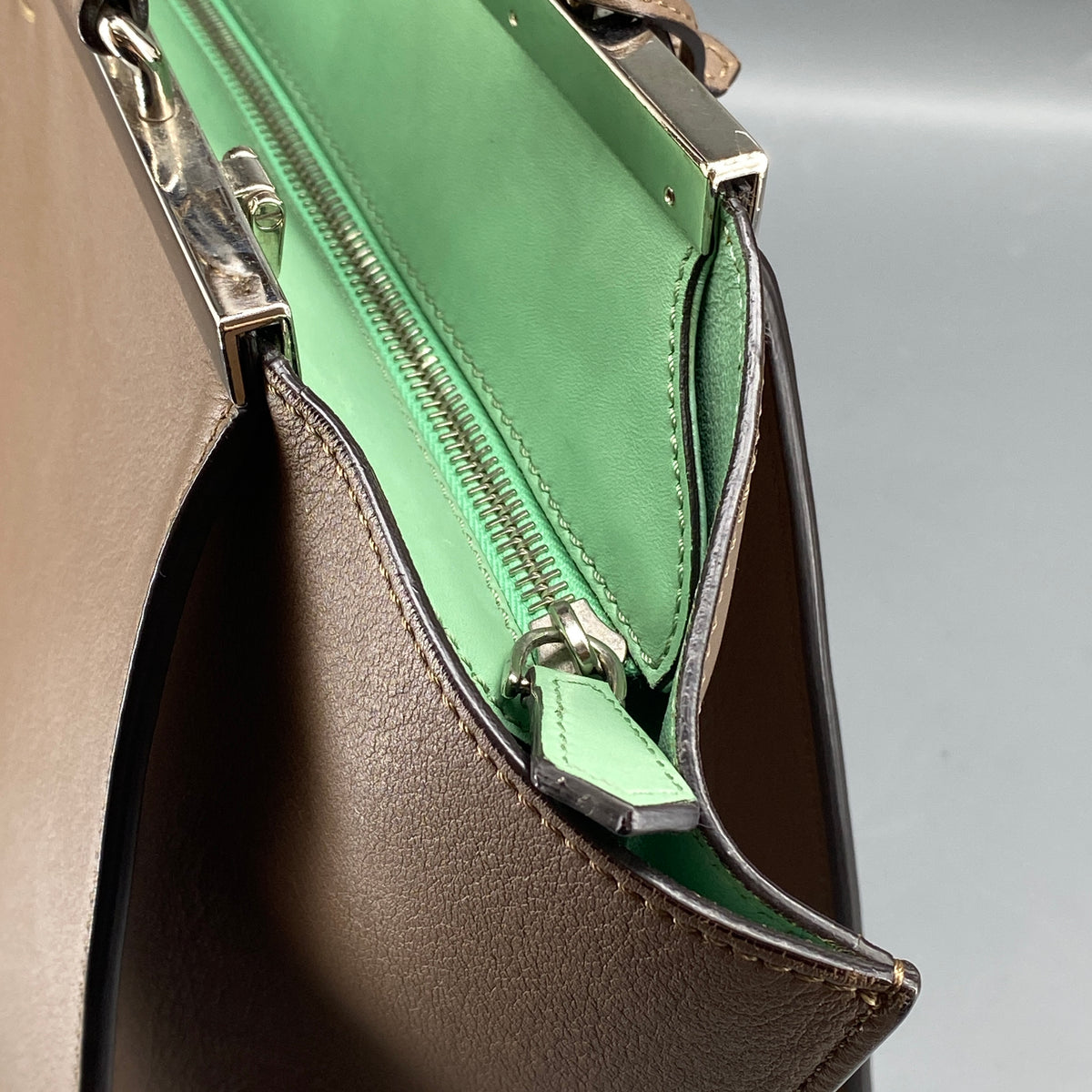 Fendi 2Jours Tote Bag Brown Leather