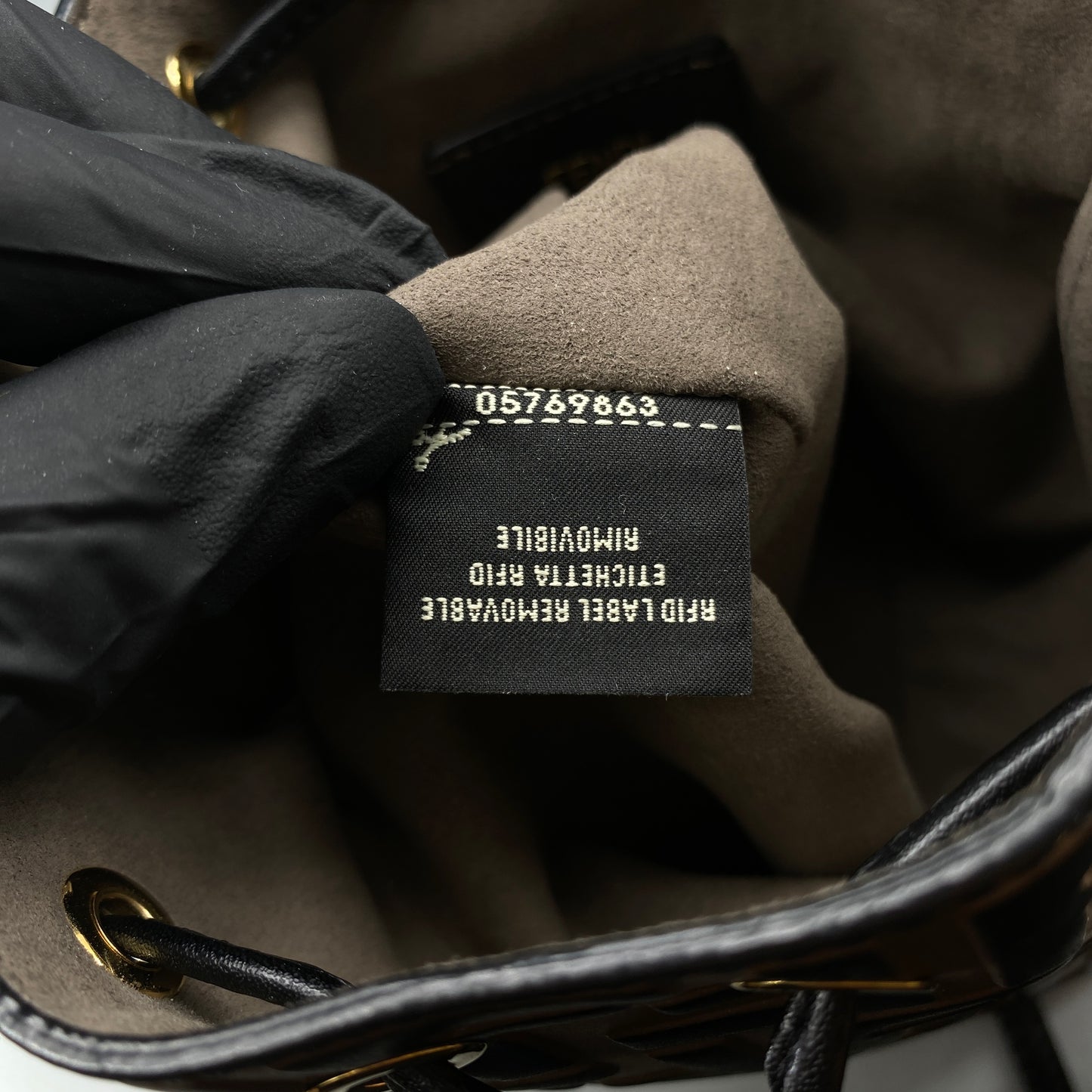 Fendi Brown FF Print Mini Drawstring Bucket Bag