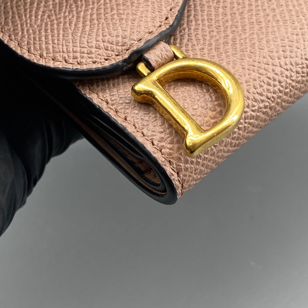 Christian Dior Nude Saddle Trifold Wallet