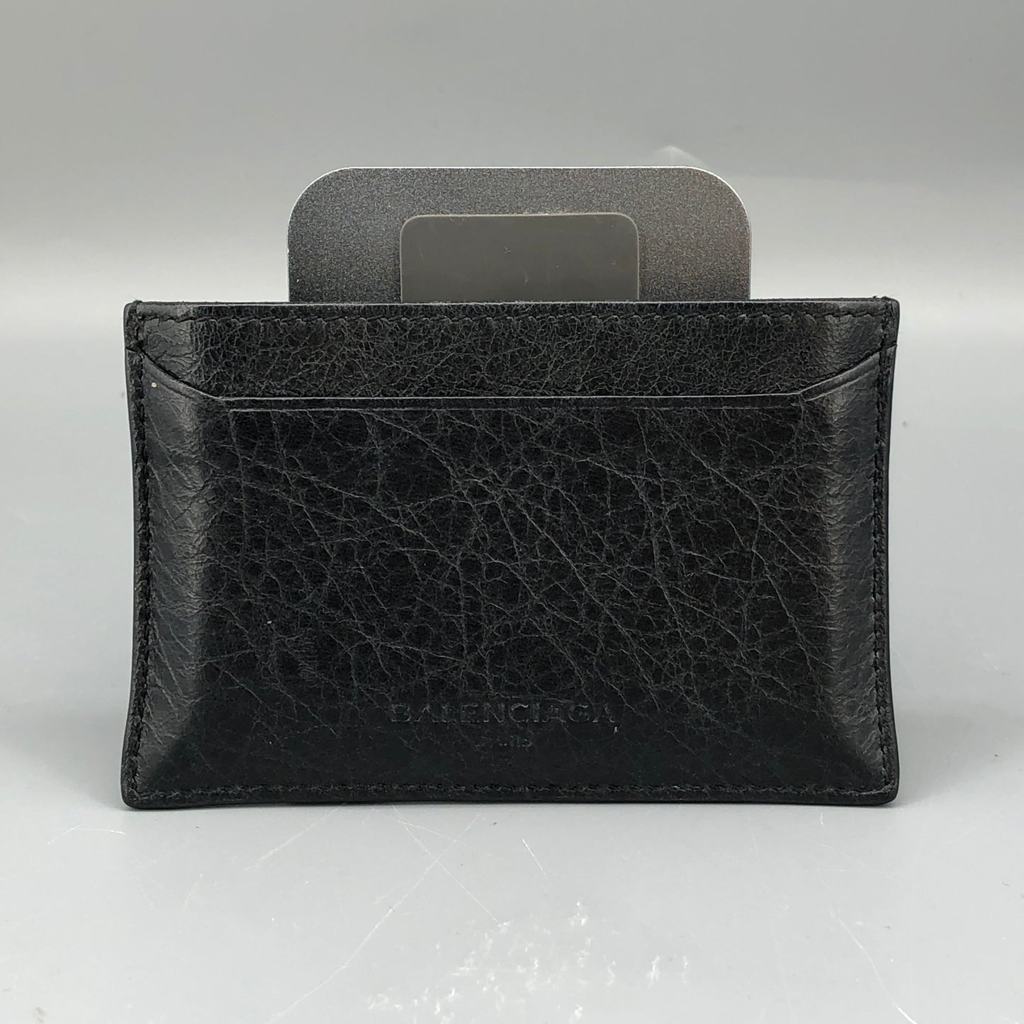 Balenciaga Classic City Zip Card Holder Black Leather