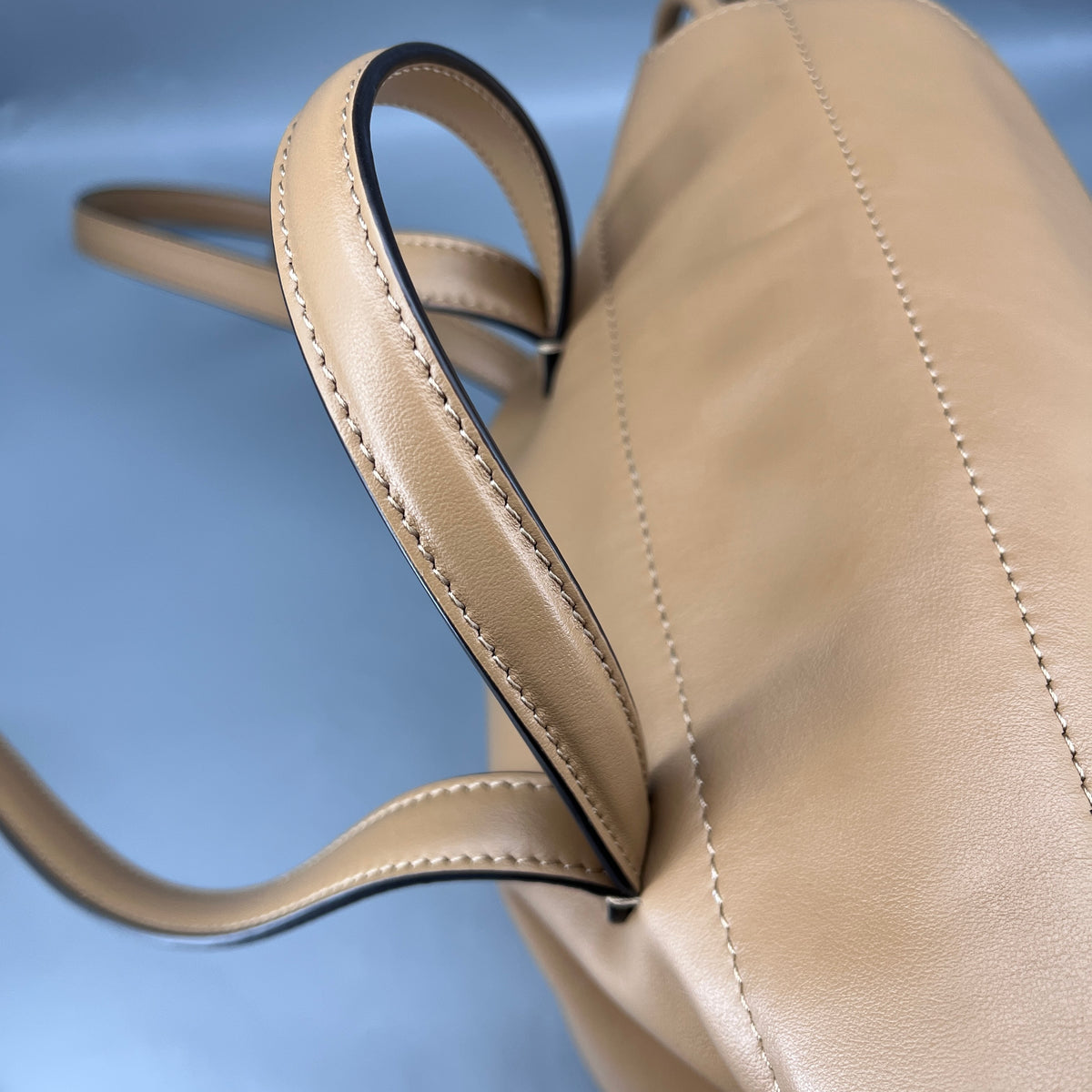 Fendi Brown beige Leather FF-clasp Backpack