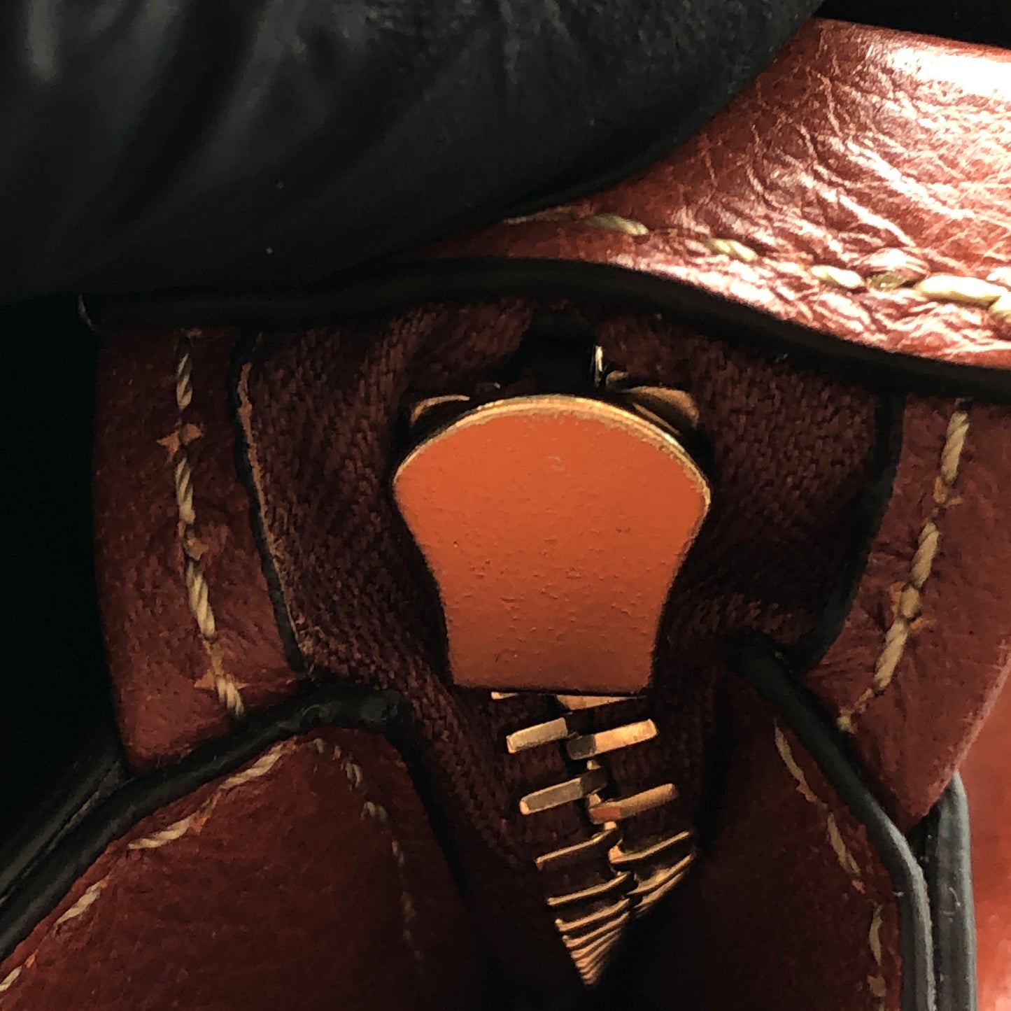 Chloe Orange Brown Leather Satchel Bag