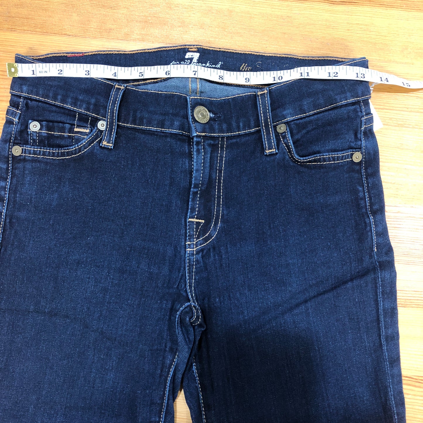 7 For All Mankind Dark Blue Skinny Jeans Size 25