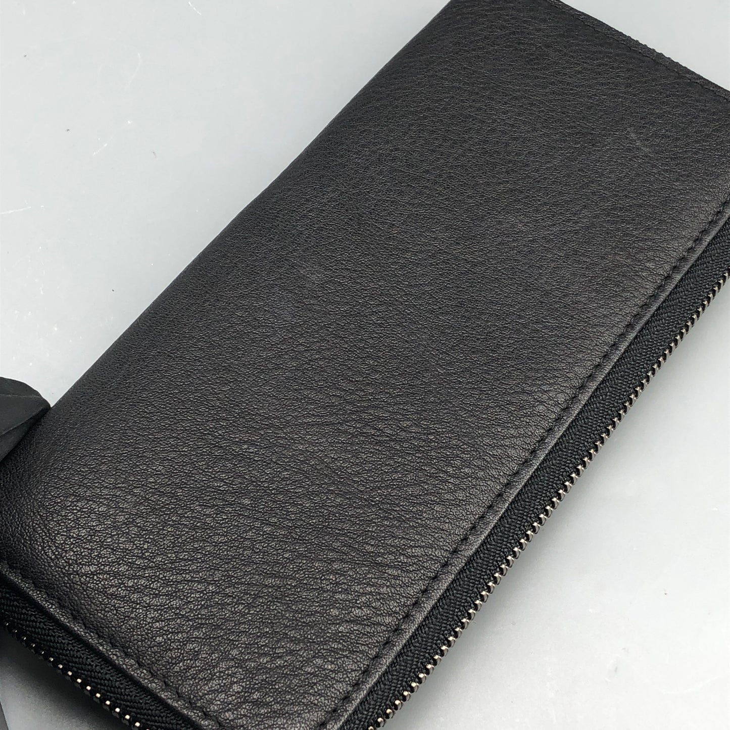 Givenchy 4G Embossed Black Leather Zip Around Long Wallet