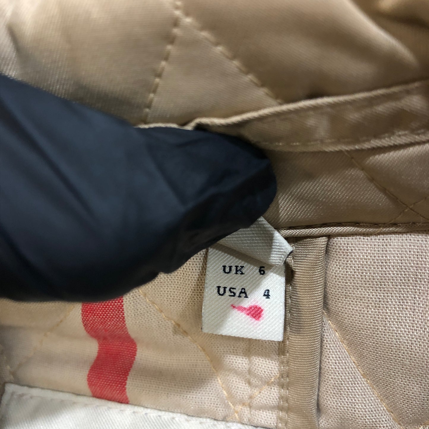 Burberry Beige Quilted Trench Coat Size 4