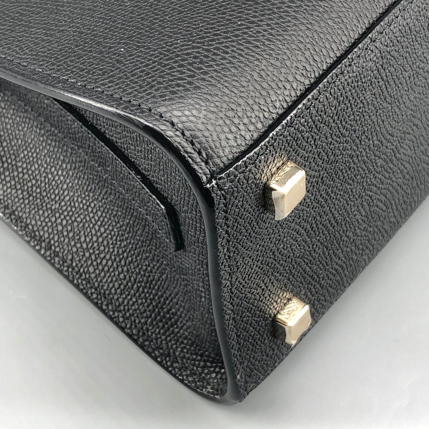 Valextra Iside Black Grained Calfskin Handbag