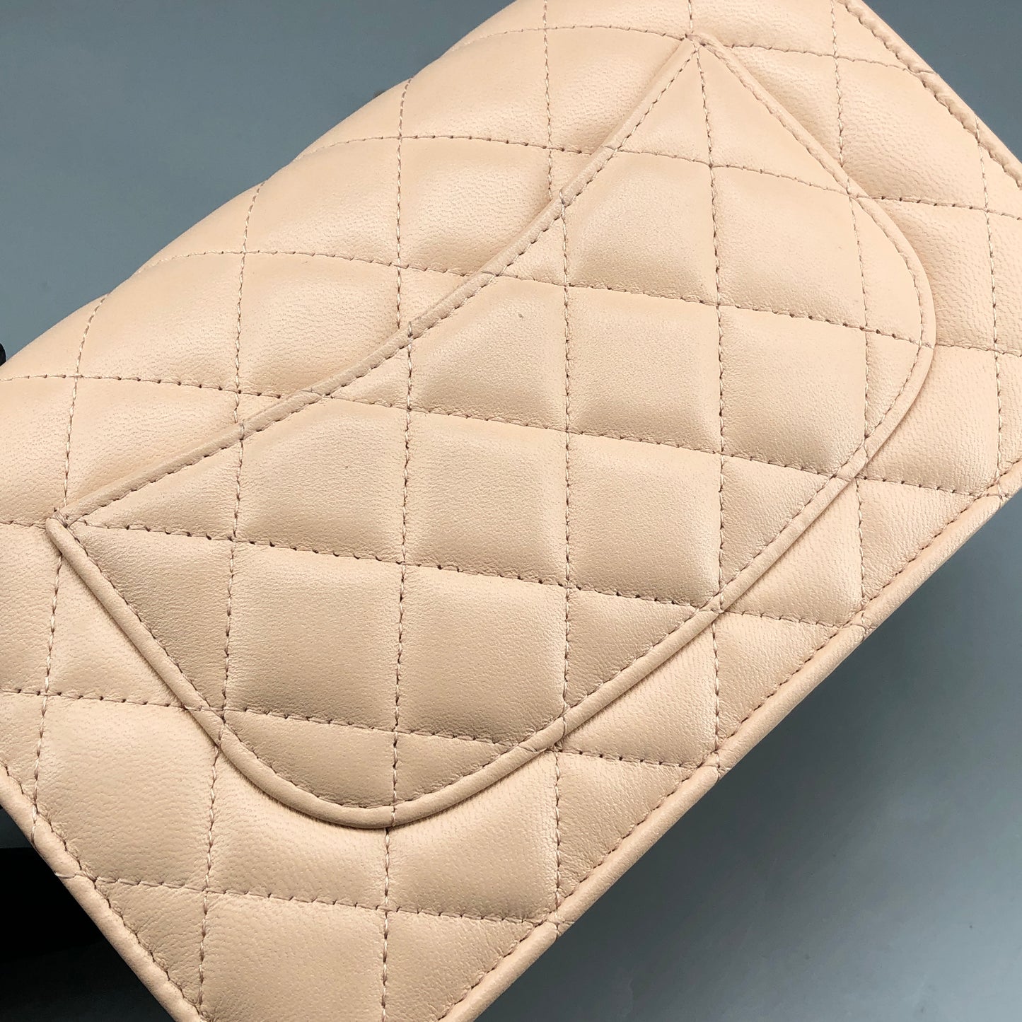 Chanel Nude Lambskin Quilted CC Camellia Crush Wallet on Chain WOC