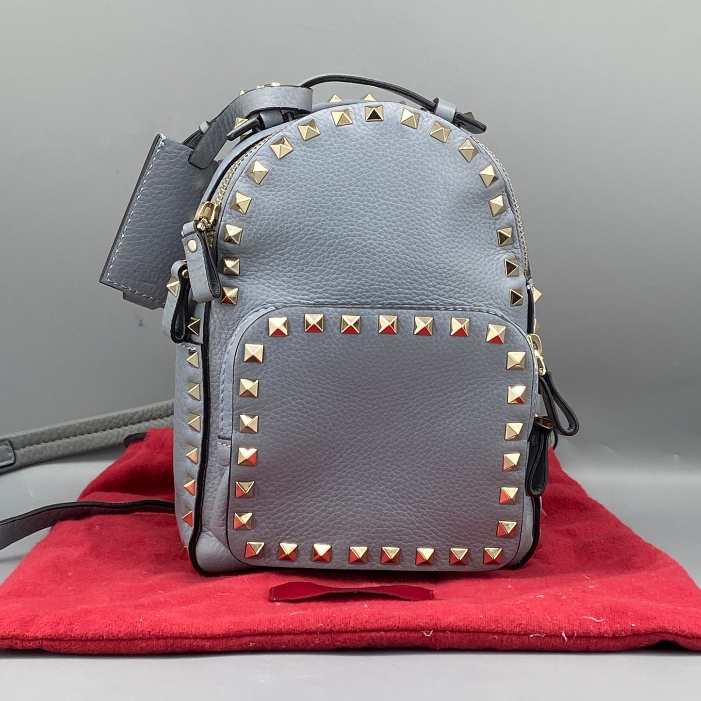 Valentino Slate Blue Rockstud Backpack