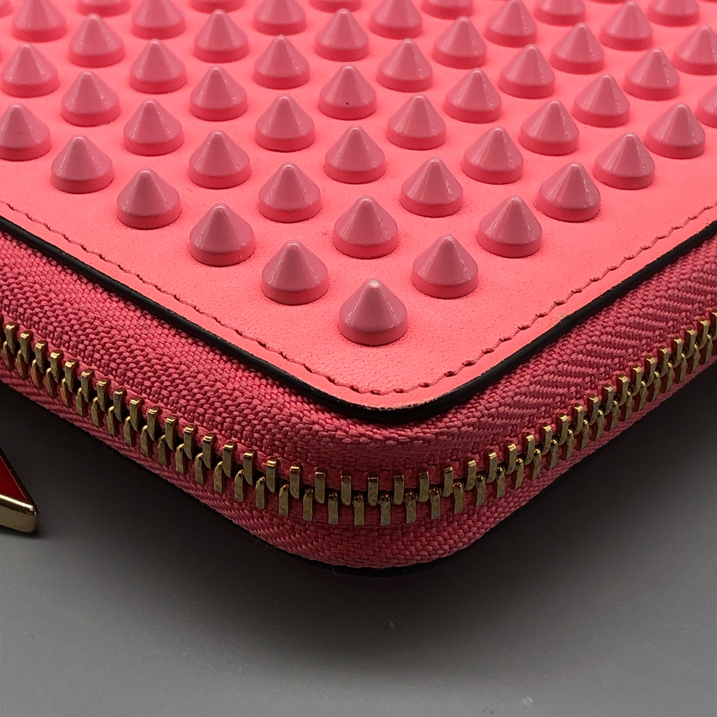 Christian Louboutin Pink Leather Spiked Wallet