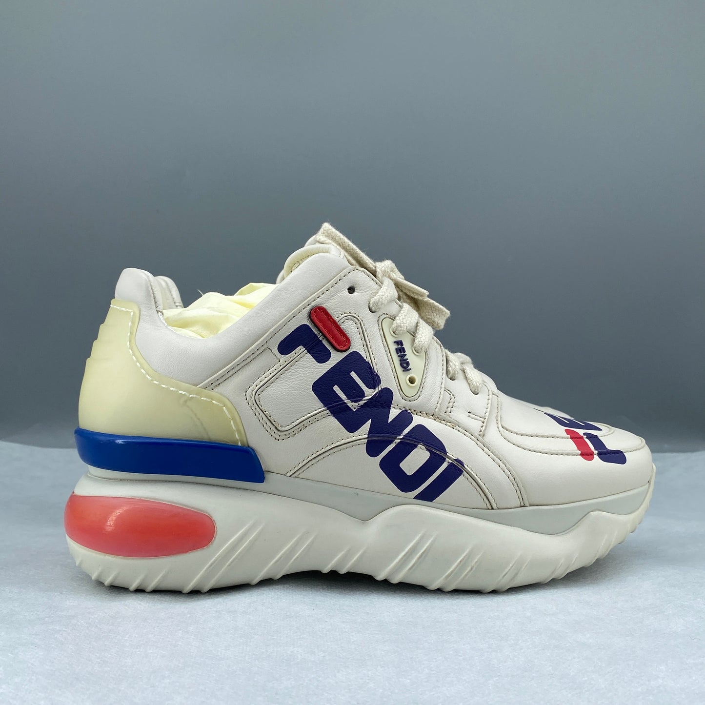 FENDI Women‘s Sneakers Size 36 Cream Blue Pink