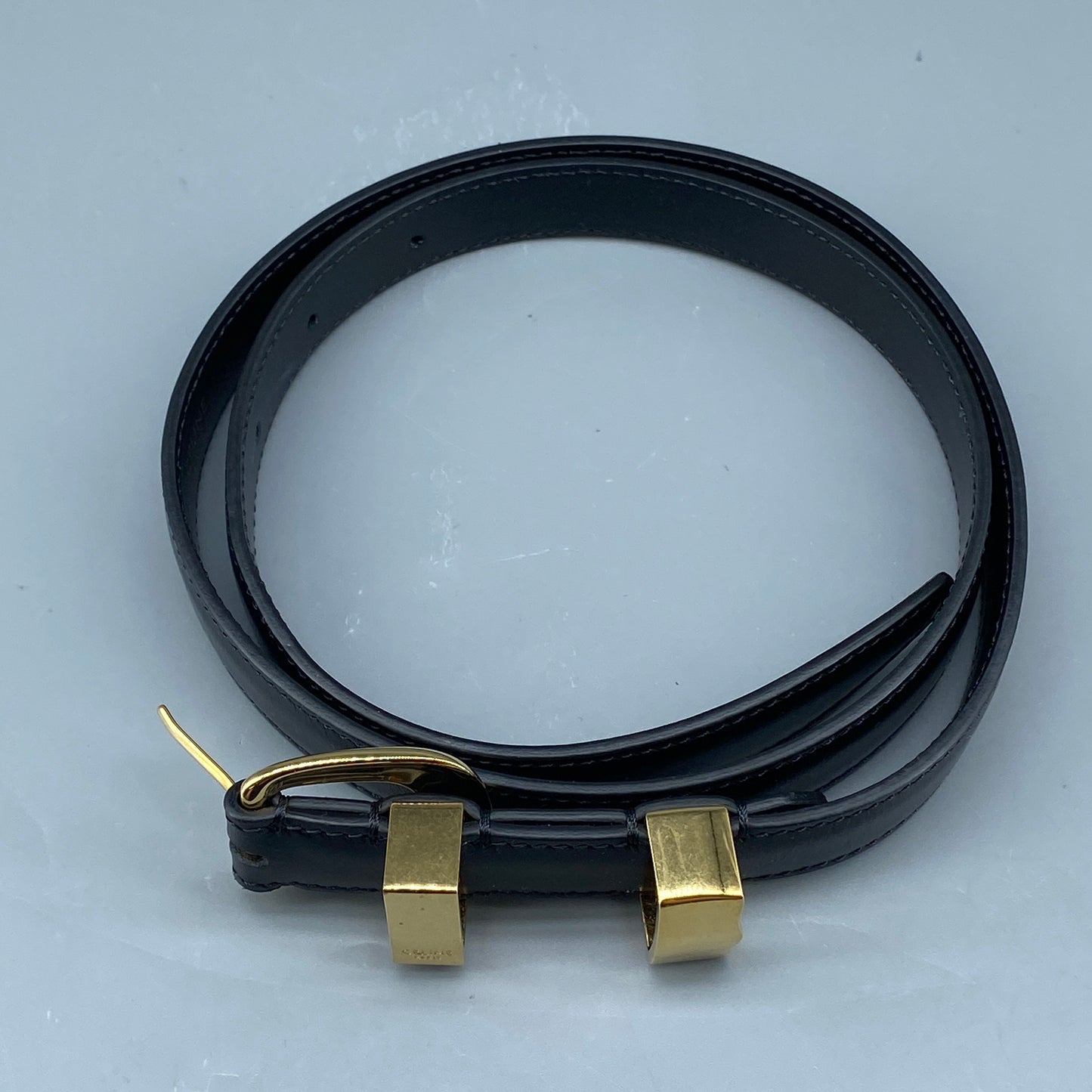 Celine Black Leather Belt 75cm