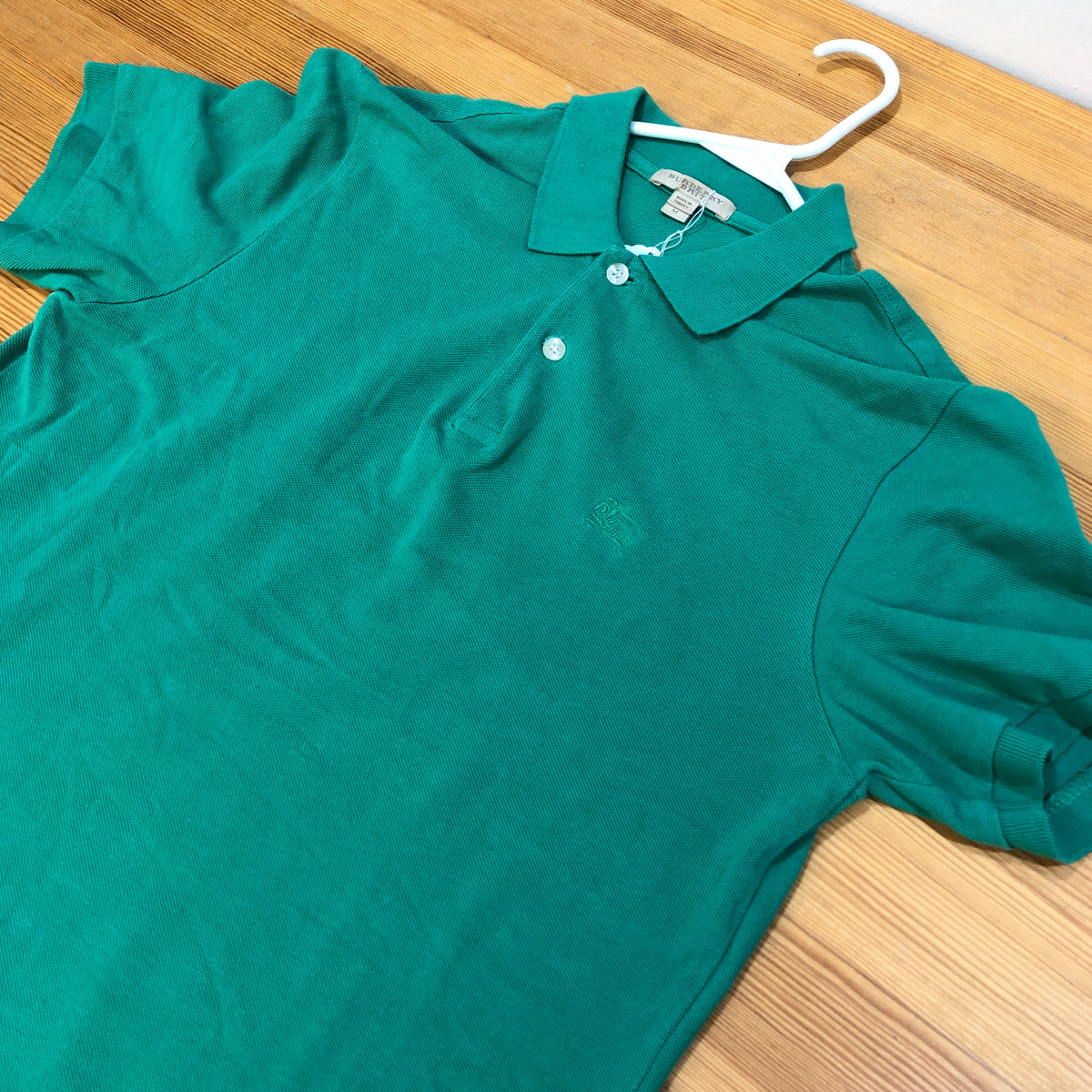 Burberry Jade Green Polo Shirt Size M