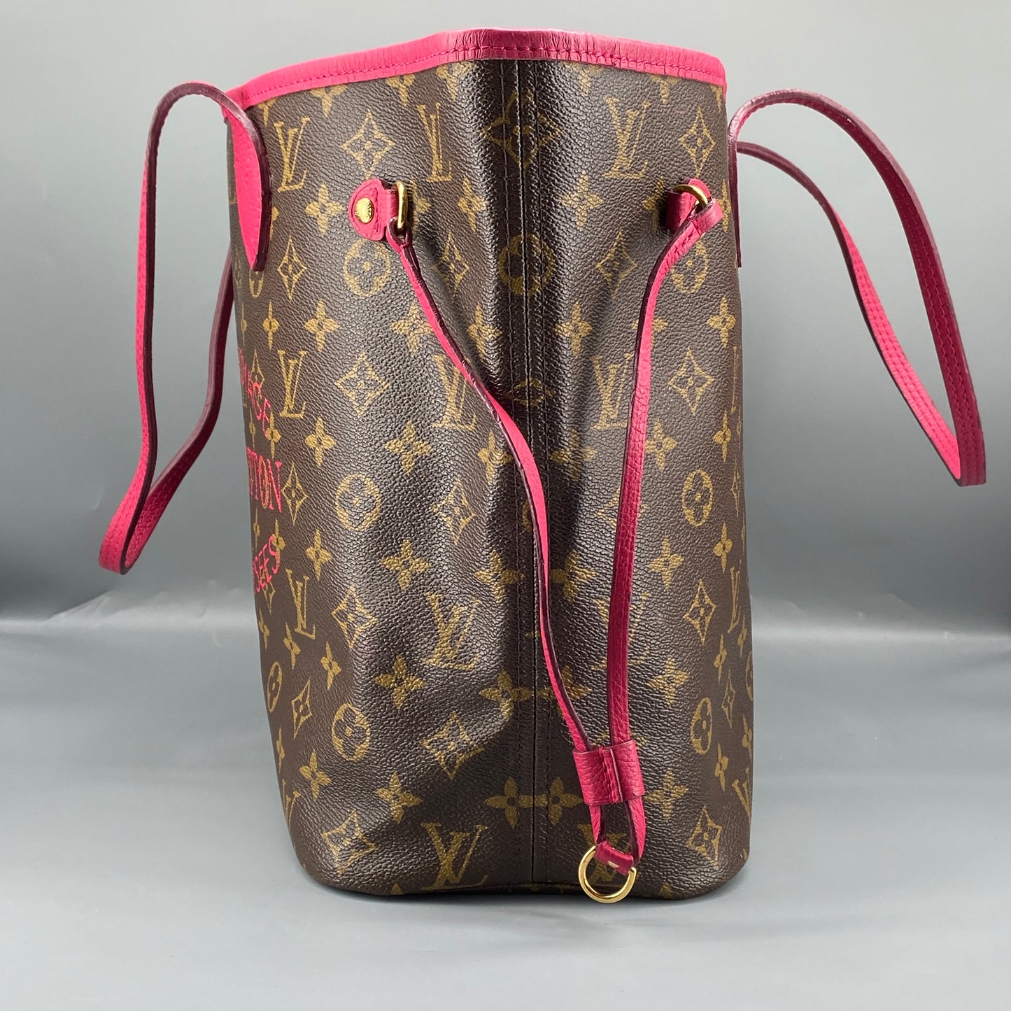 Louis Vuitton MM Limited Edition Fuchsia Monogram Ikat Neverfull Tote Bag