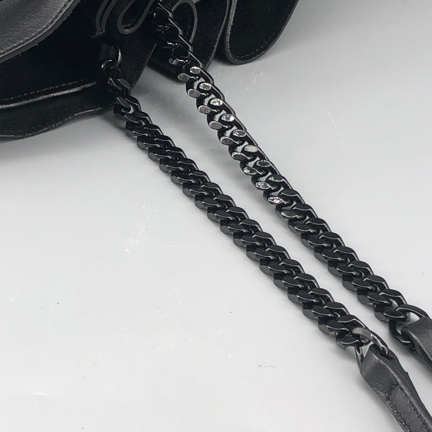 Saint Laurent Star Embossed Leather Mini Drawstring Bucket Bag Black