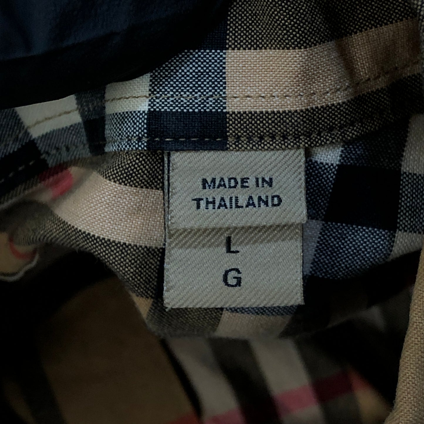 Burberry Beige Checkered Button-Down Shirt Size L