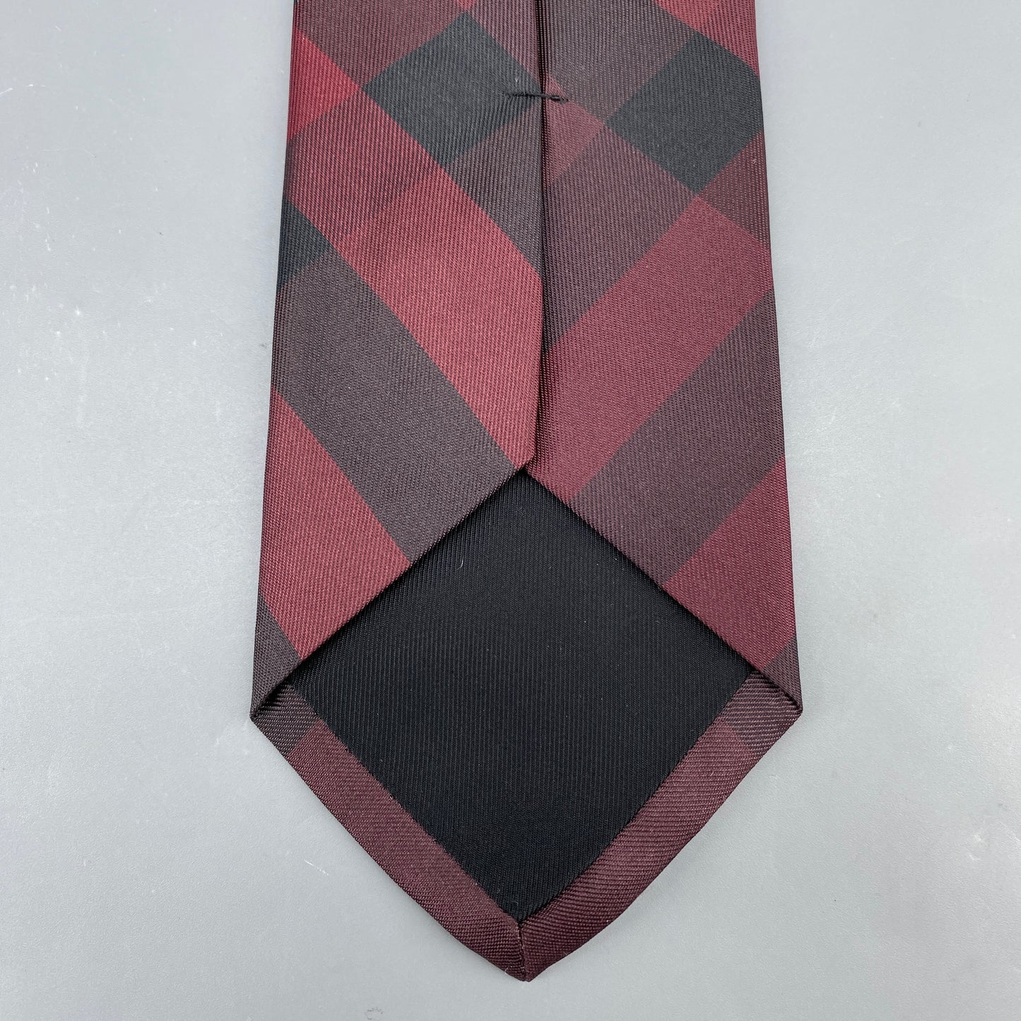 Burberry Red & Black Check Silk Tie