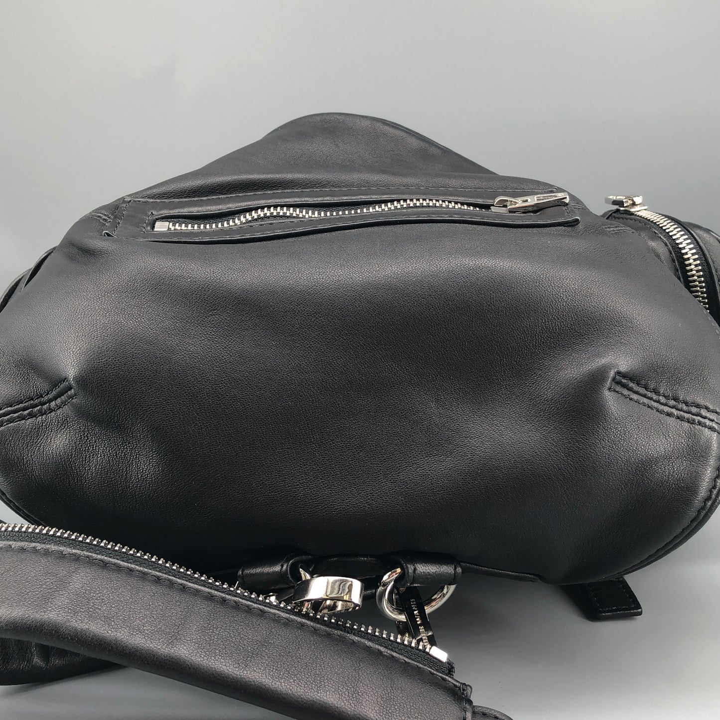 Alexander Wang Marti Backpack Washed Black Lambskin Rhodium Hardware