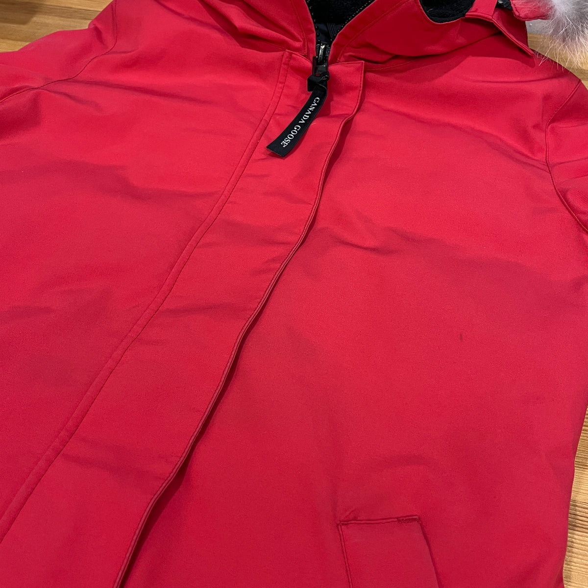 Canada Goose Red Fur Trim Parka Size S