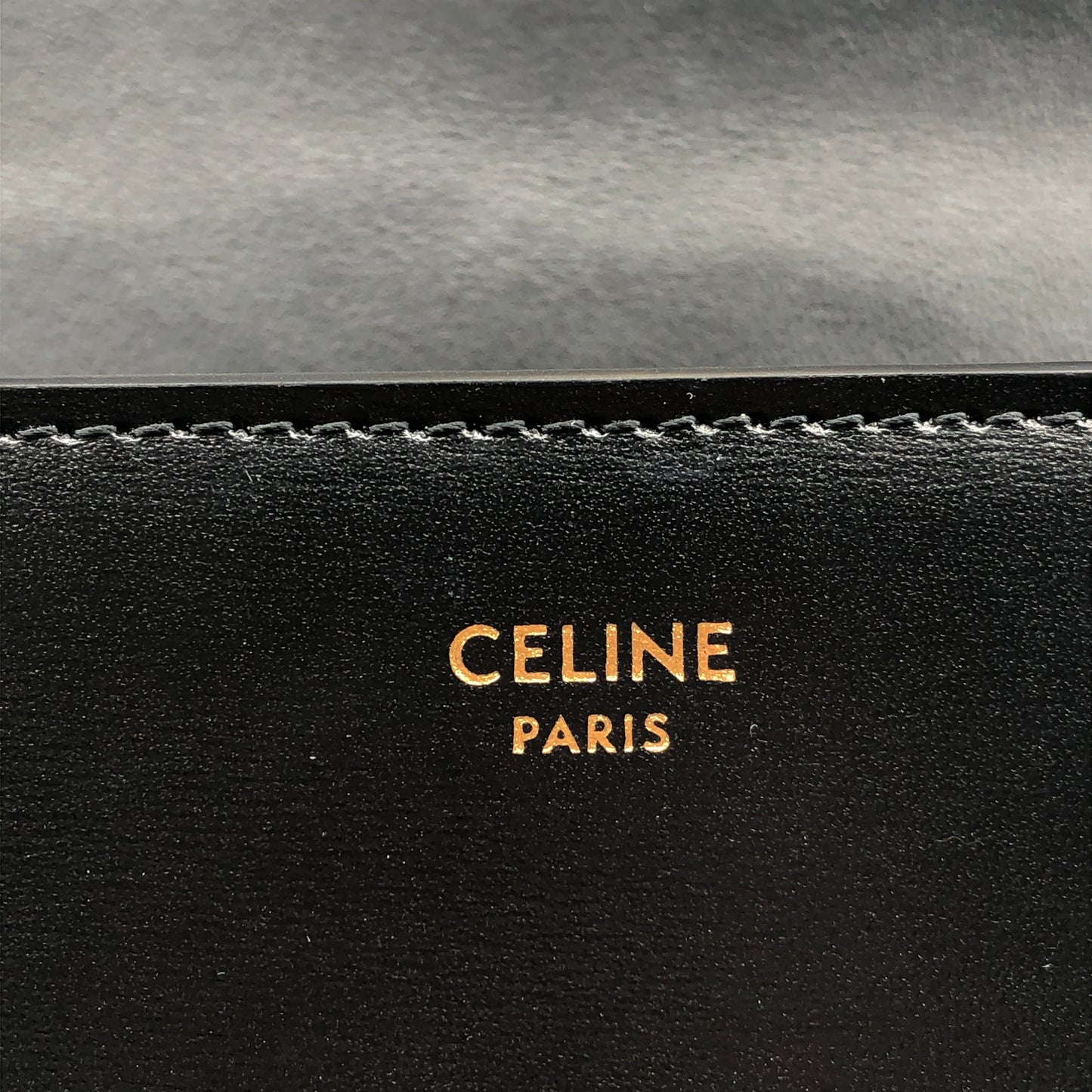 Celine Triomphe Leather WOC Wallet On Chain Crossbody Bag  Black